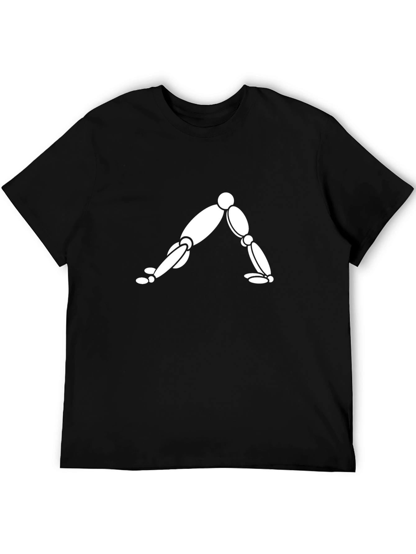 Yoga Pose Graphic Tee - Black Cotton Blend