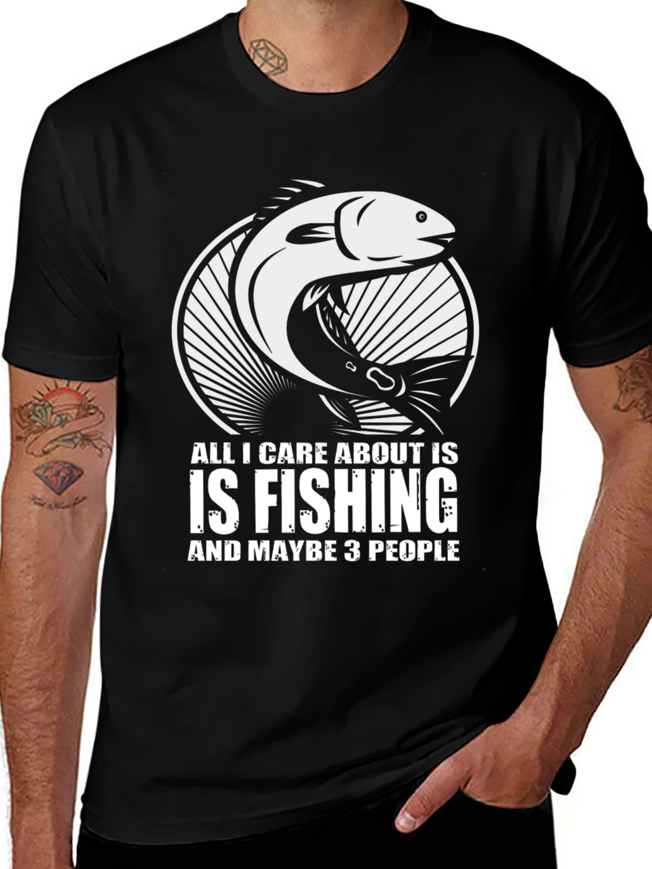 Fishing T-Shirt - All I Care About Is Fishing