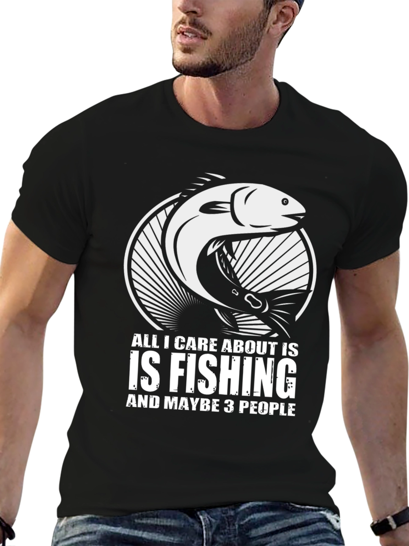 Fishing T-Shirt - All I Care About Is Fishing