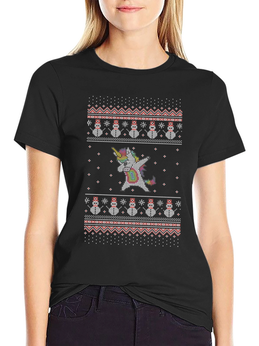 Unicorn Dabbing Ugly Christmas Sweater T-Shirt