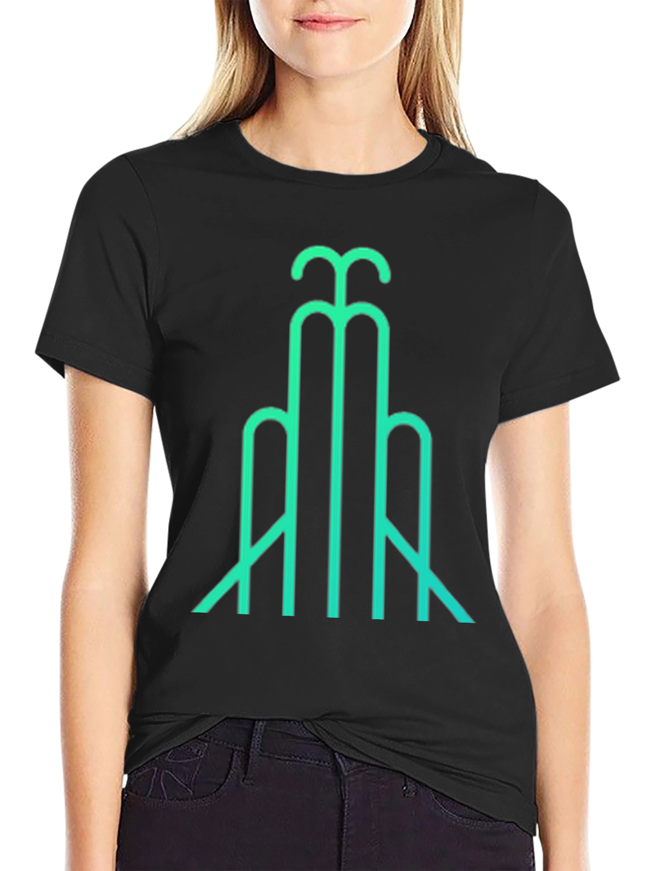 Abstract Line Art T-Shirt - Modern Geometric Design