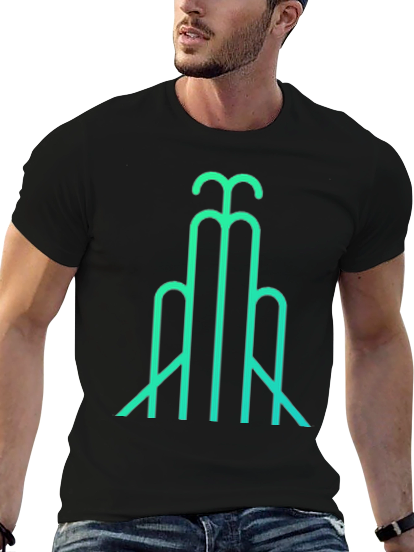 Abstract Line Art T-Shirt - Modern Geometric Design