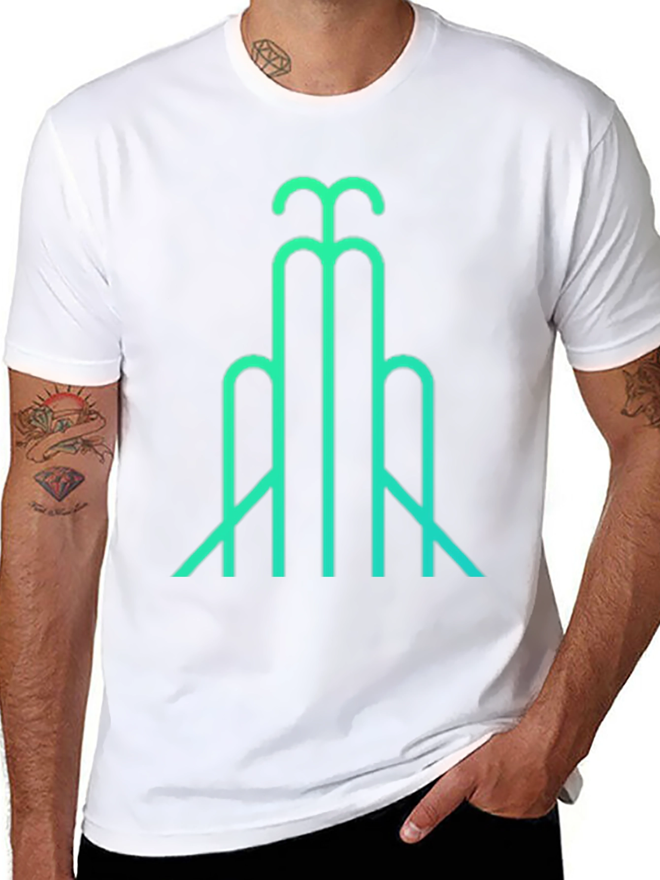 Abstract Line Art T-Shirt - Modern Geometric Design