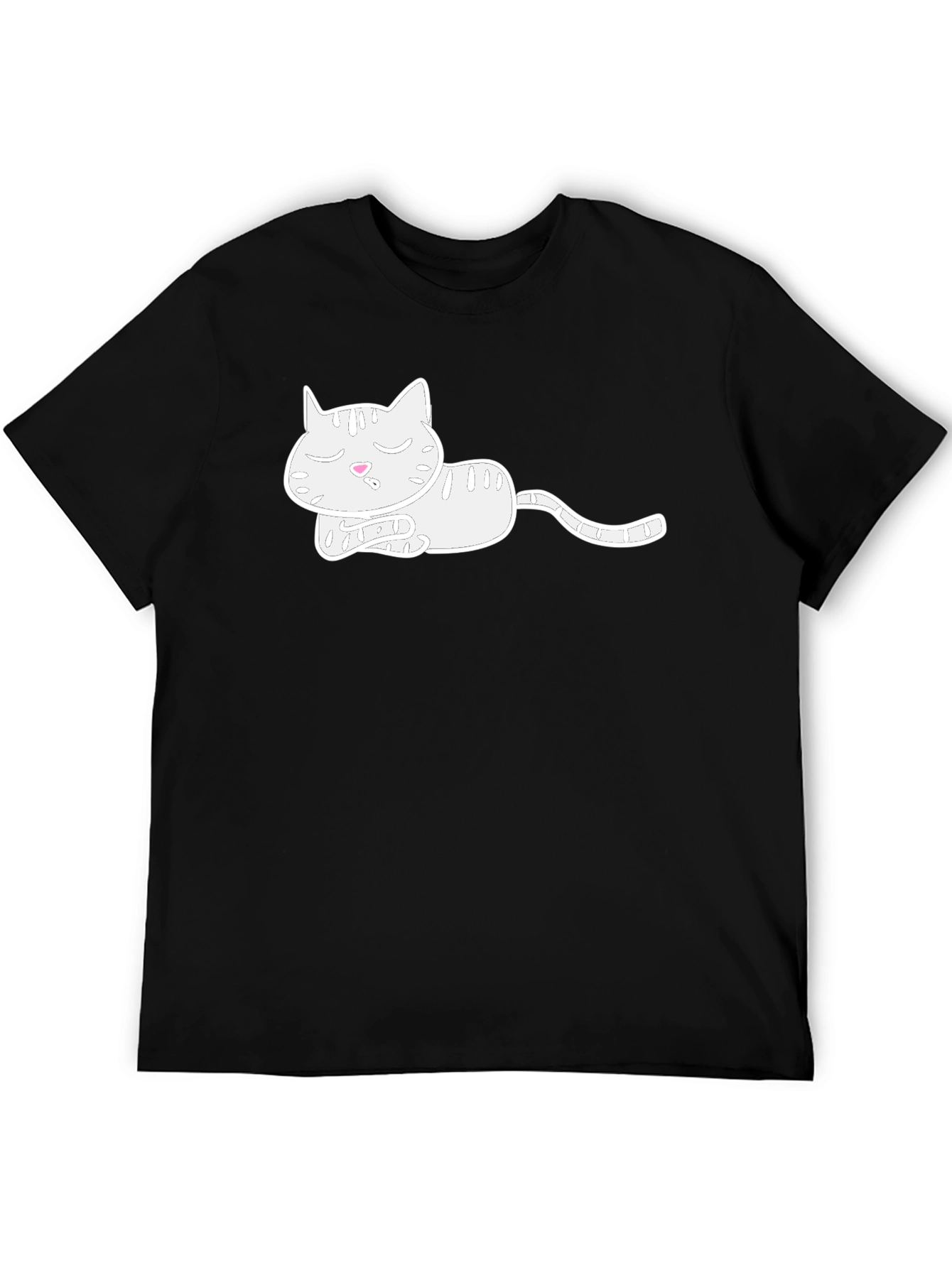 Sleeping Cat Graphic Tee - Soft Cotton Blend