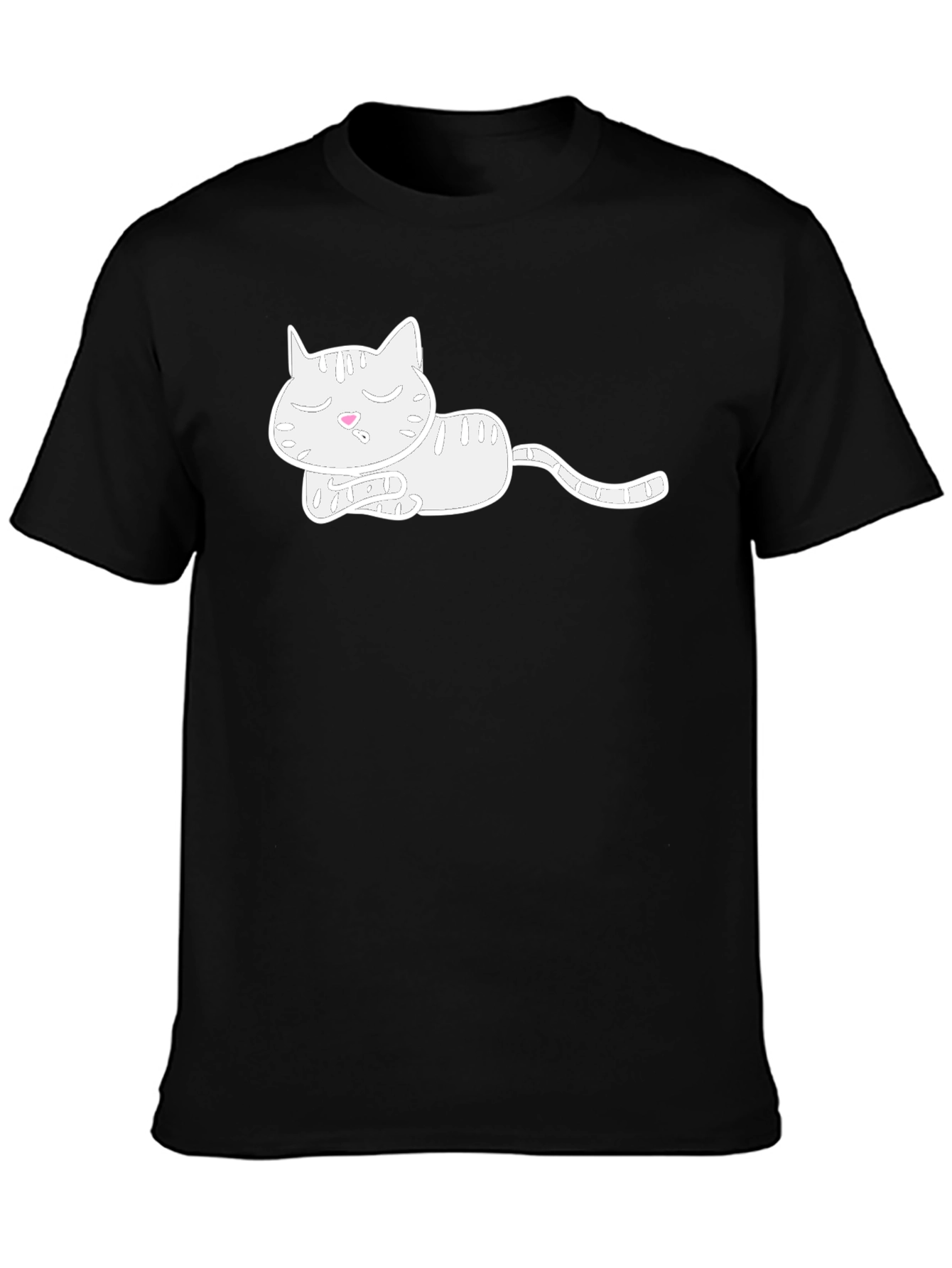 Sleeping Cat Graphic Tee - Soft Cotton Blend