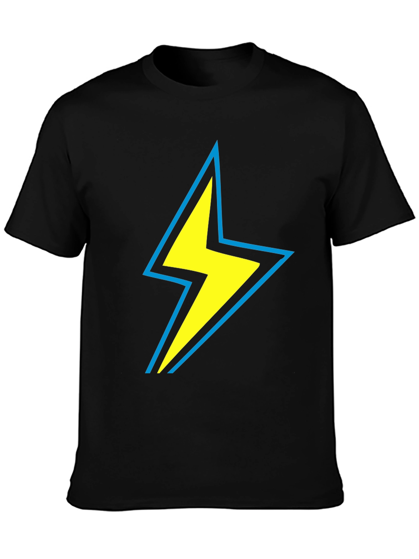 Lightning Bolt Graphic Tee - Black Cotton Comfort