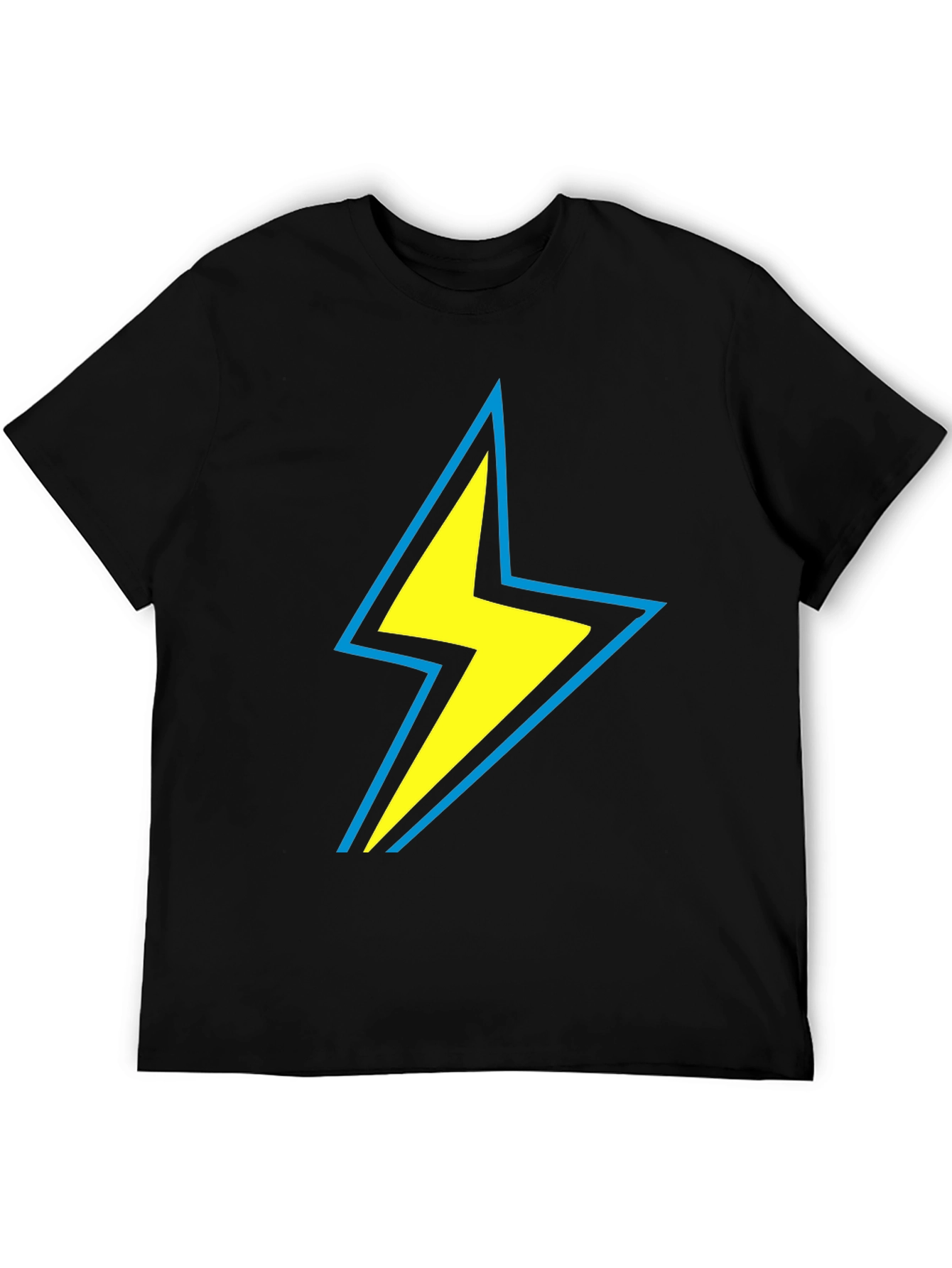 Lightning Bolt Graphic Tee - Black Cotton Comfort