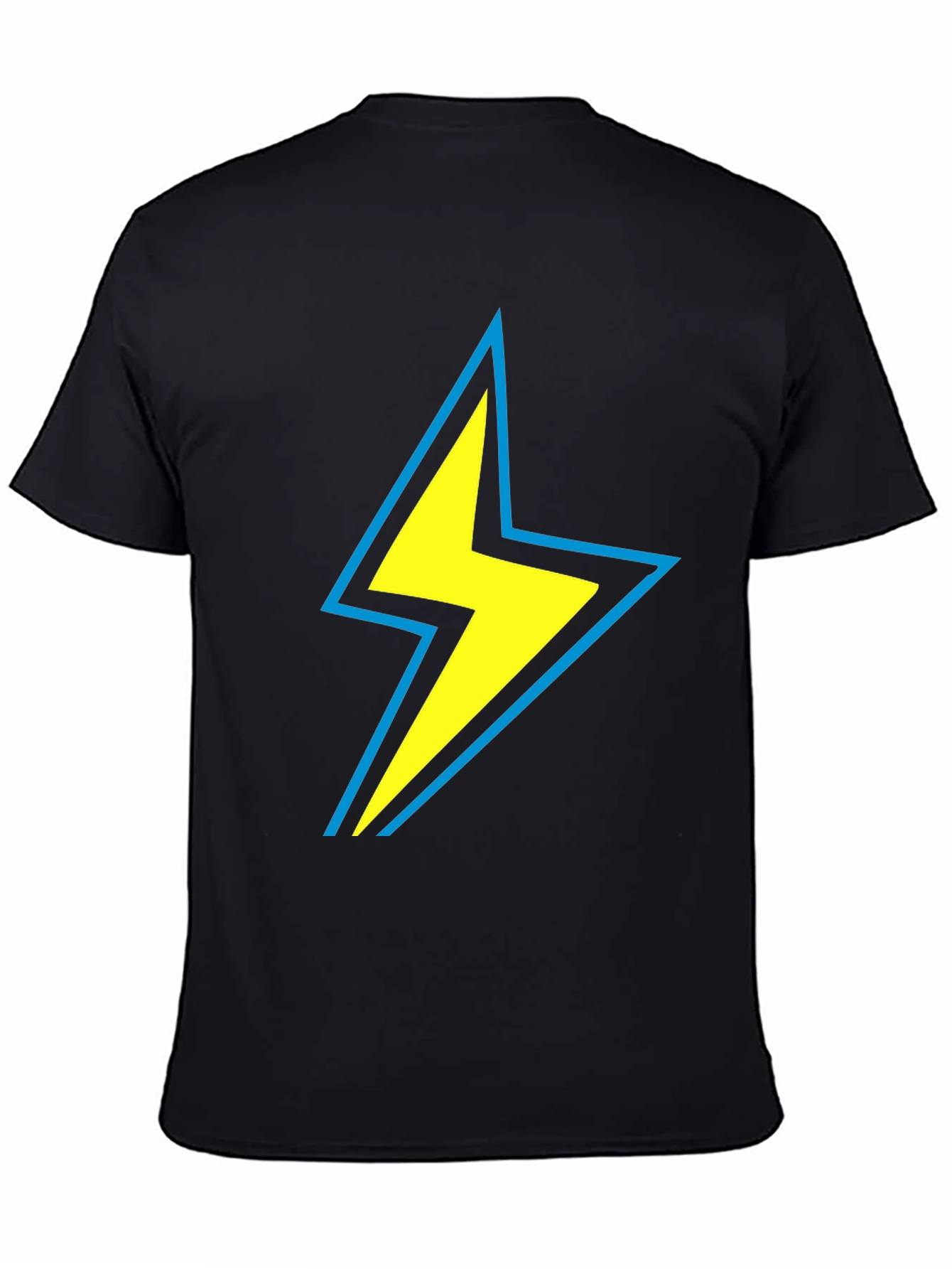 Lightning Bolt Graphic Tee - Black Cotton Comfort