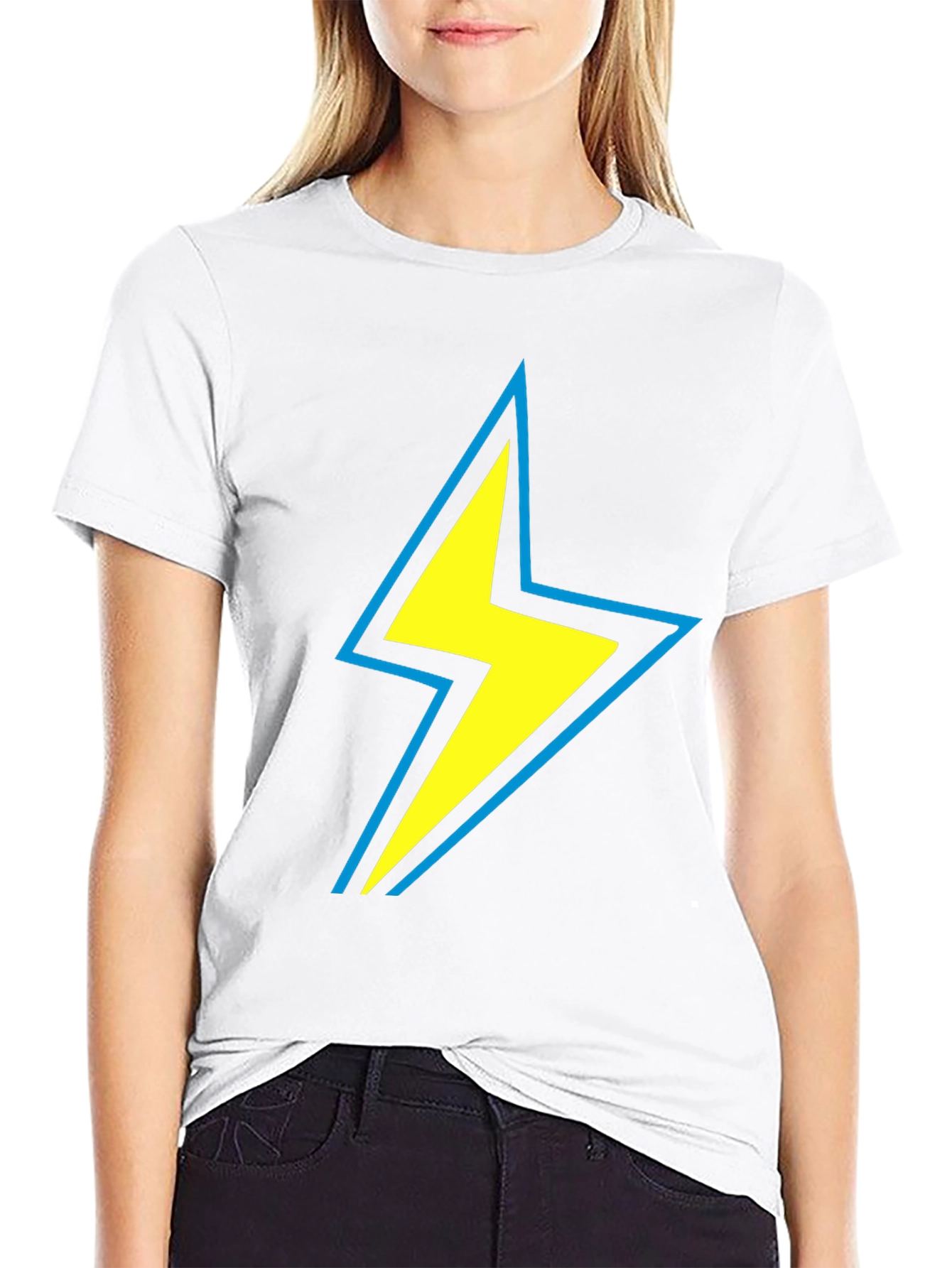 Lightning Bolt Graphic Tee - Black Cotton Comfort