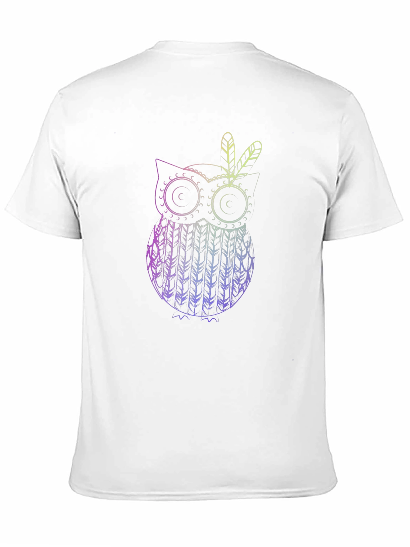 Owl Feather Graphic Black T-Shirt