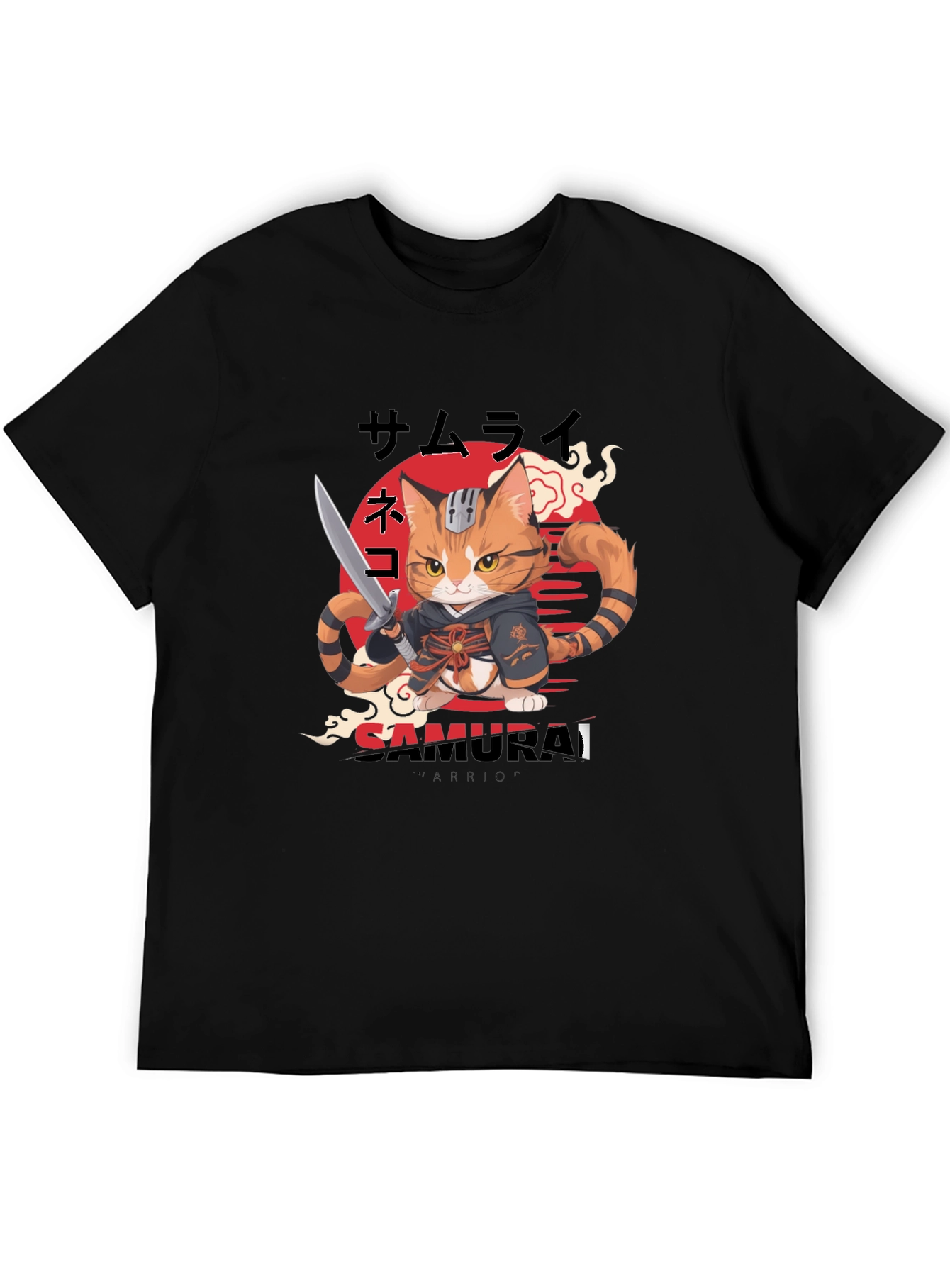 Samurai Cat Warrior Graphic Tee