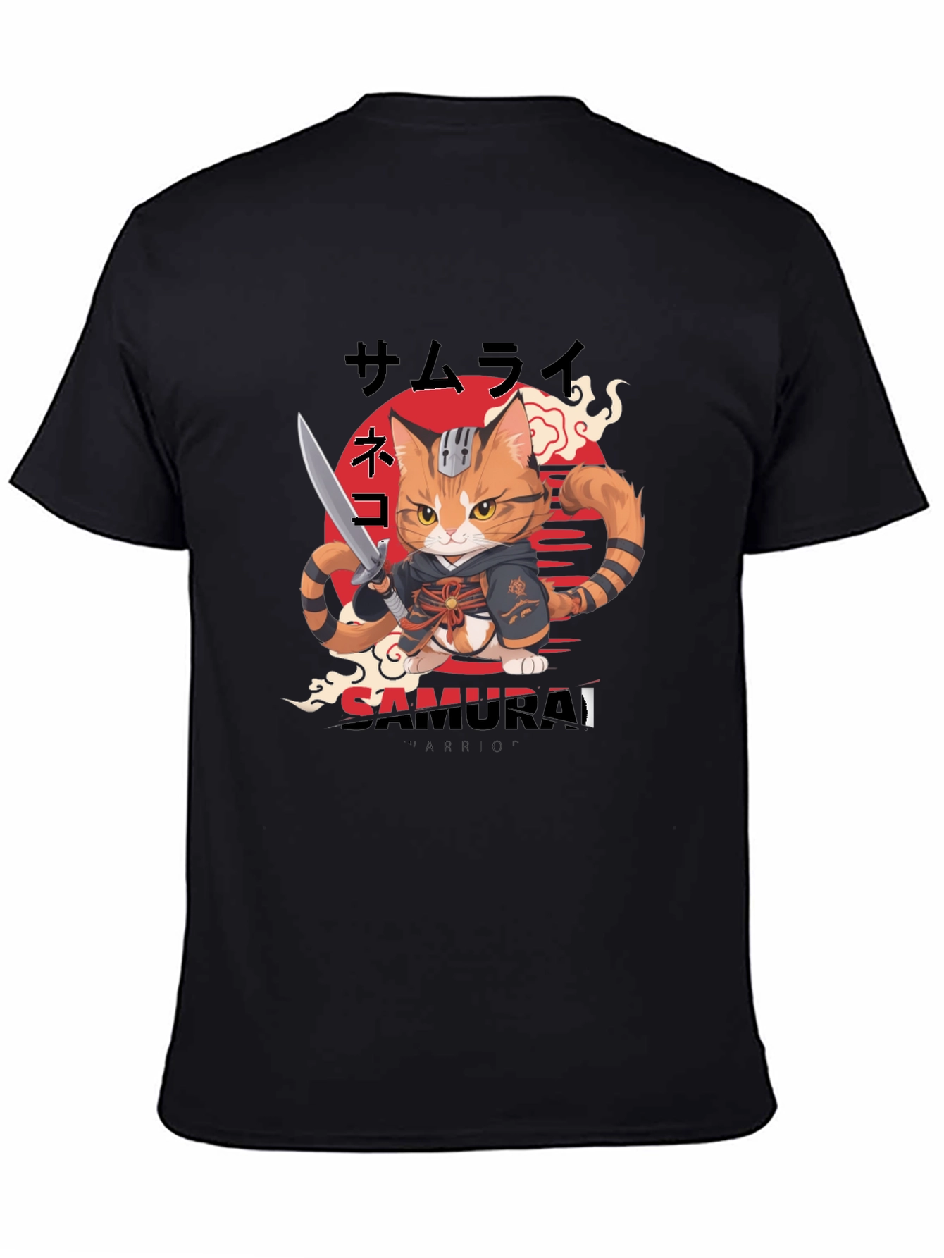 Samurai Cat Warrior Graphic Tee