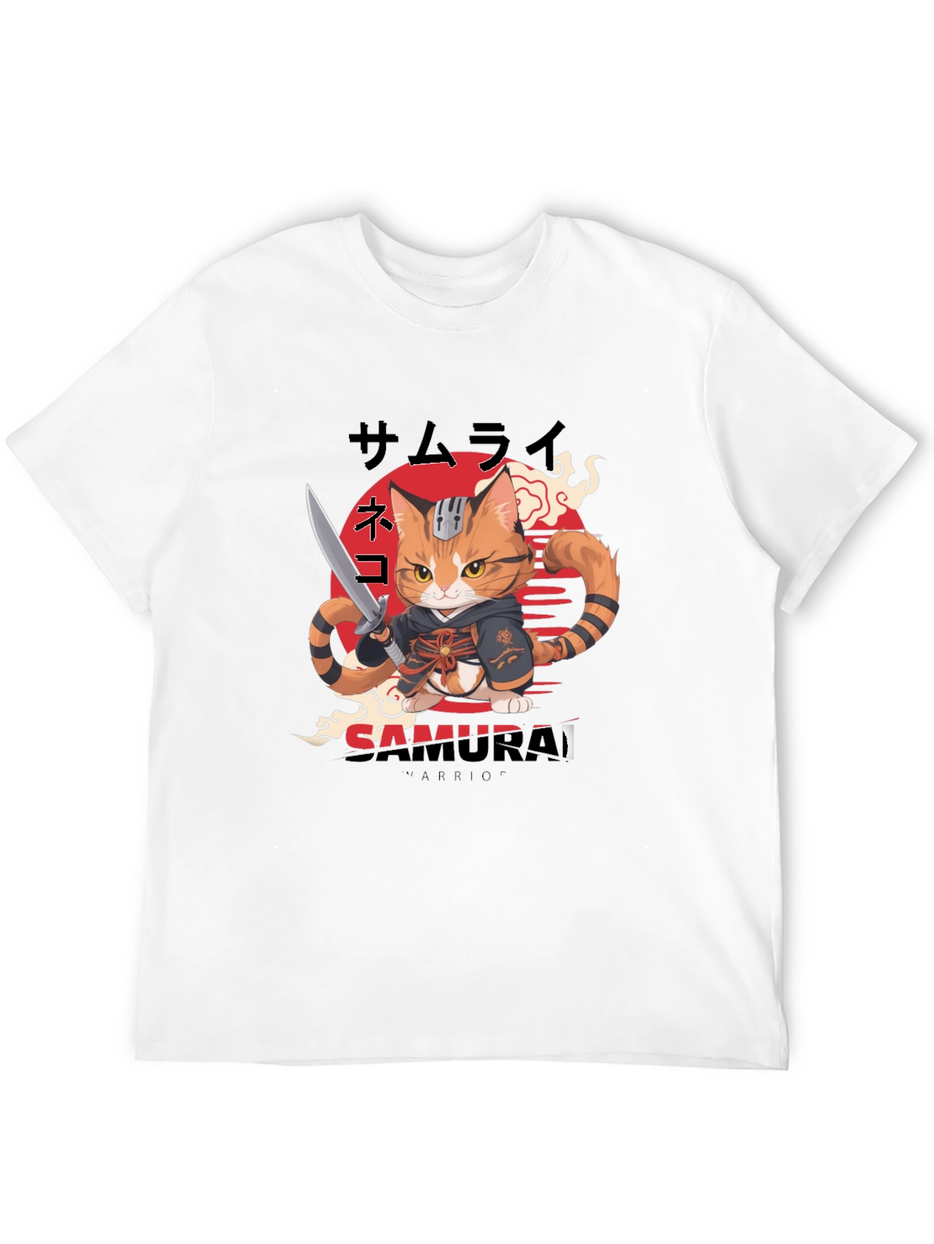 Samurai Cat Warrior Graphic Tee