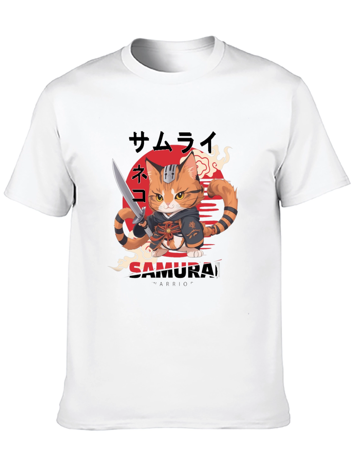 Samurai Cat Warrior Graphic Tee