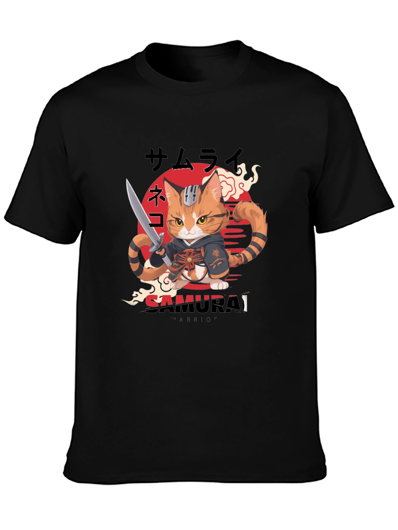 Samurai Cat Warrior Graphic Tee