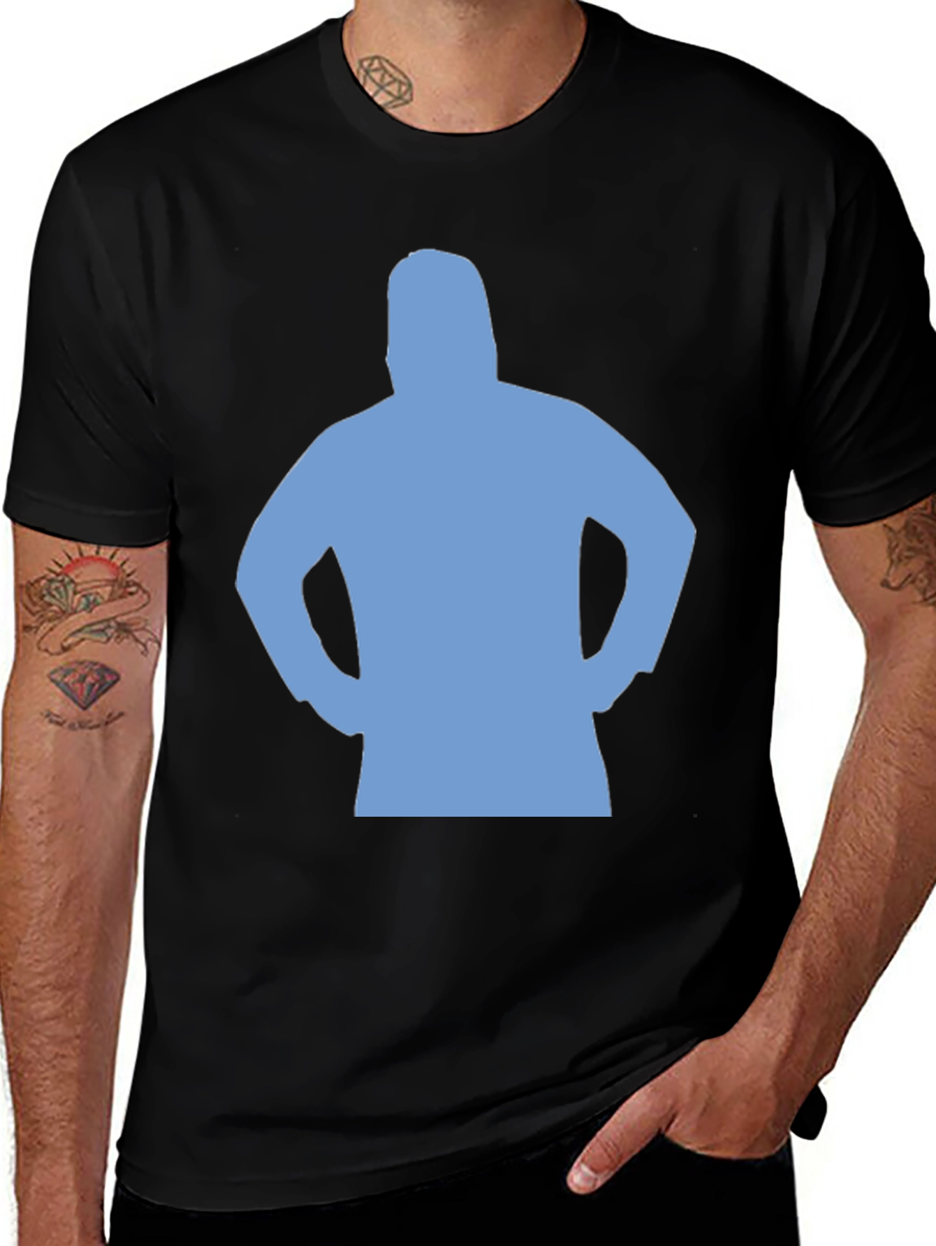 Silhouette Graphic Tee - Black Cotton Blend