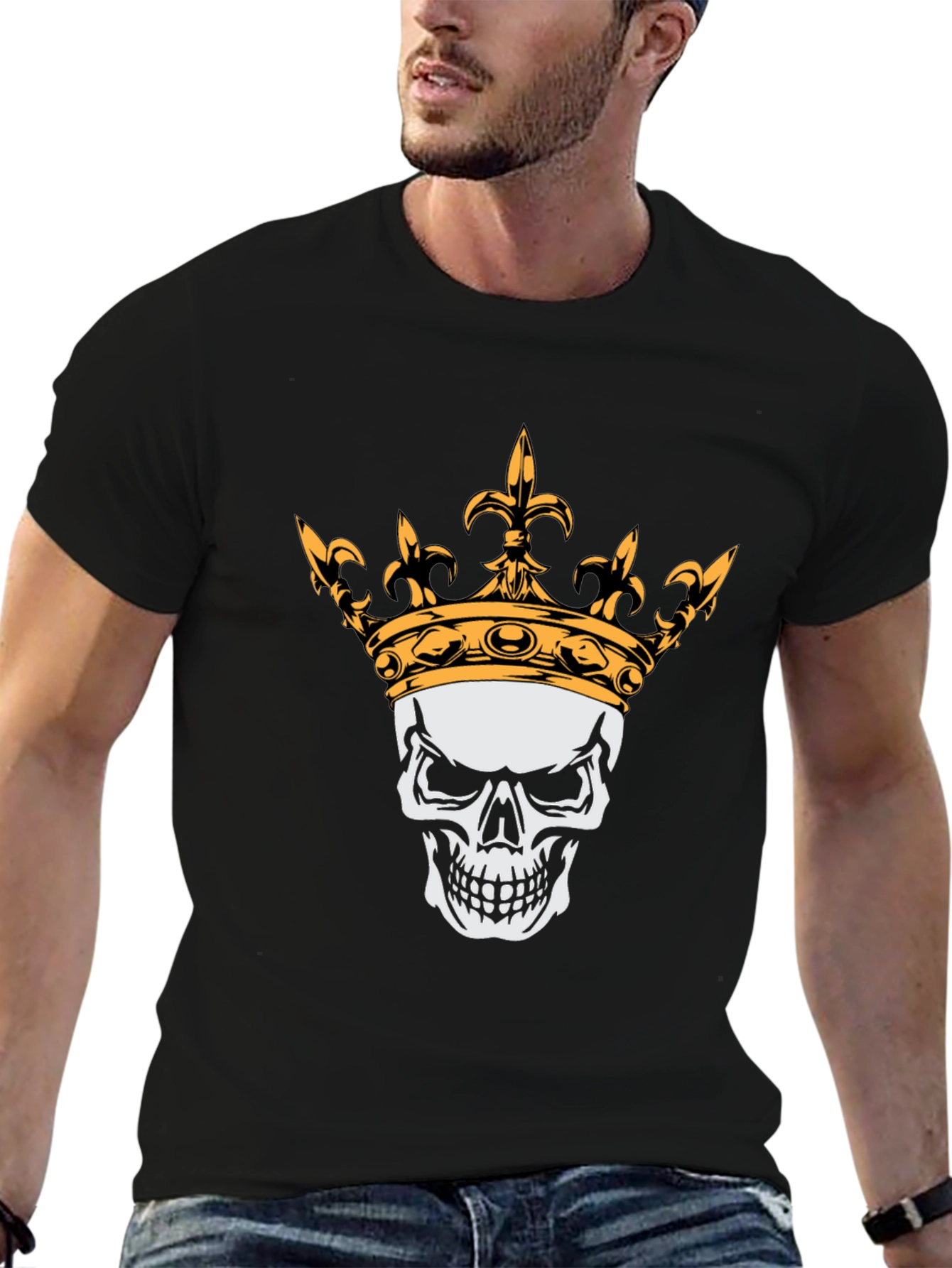 Skull Crown Graphic Tee - Mens Black T-Shirt