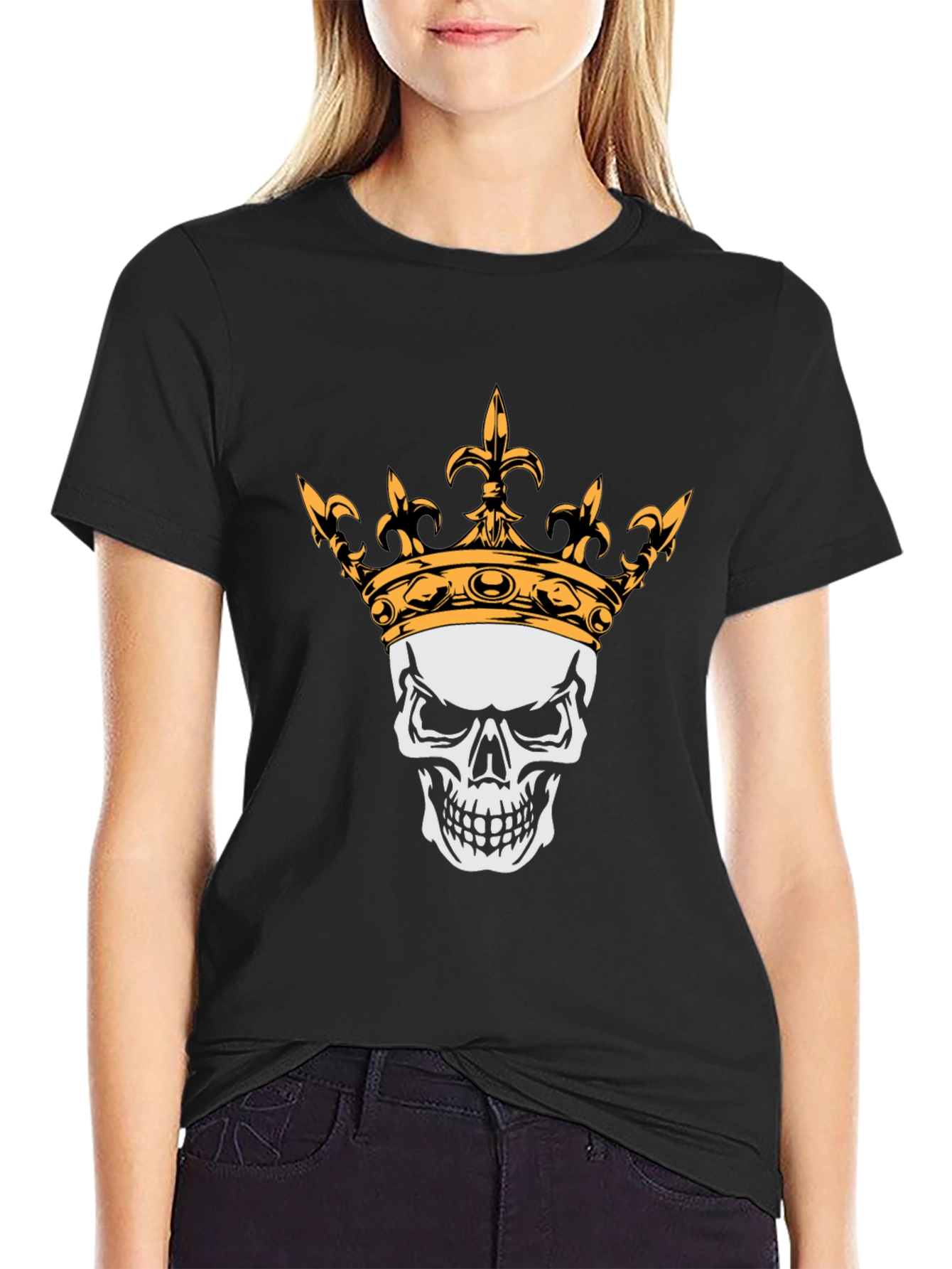 Skull Crown Graphic Tee - Mens Black T-Shirt