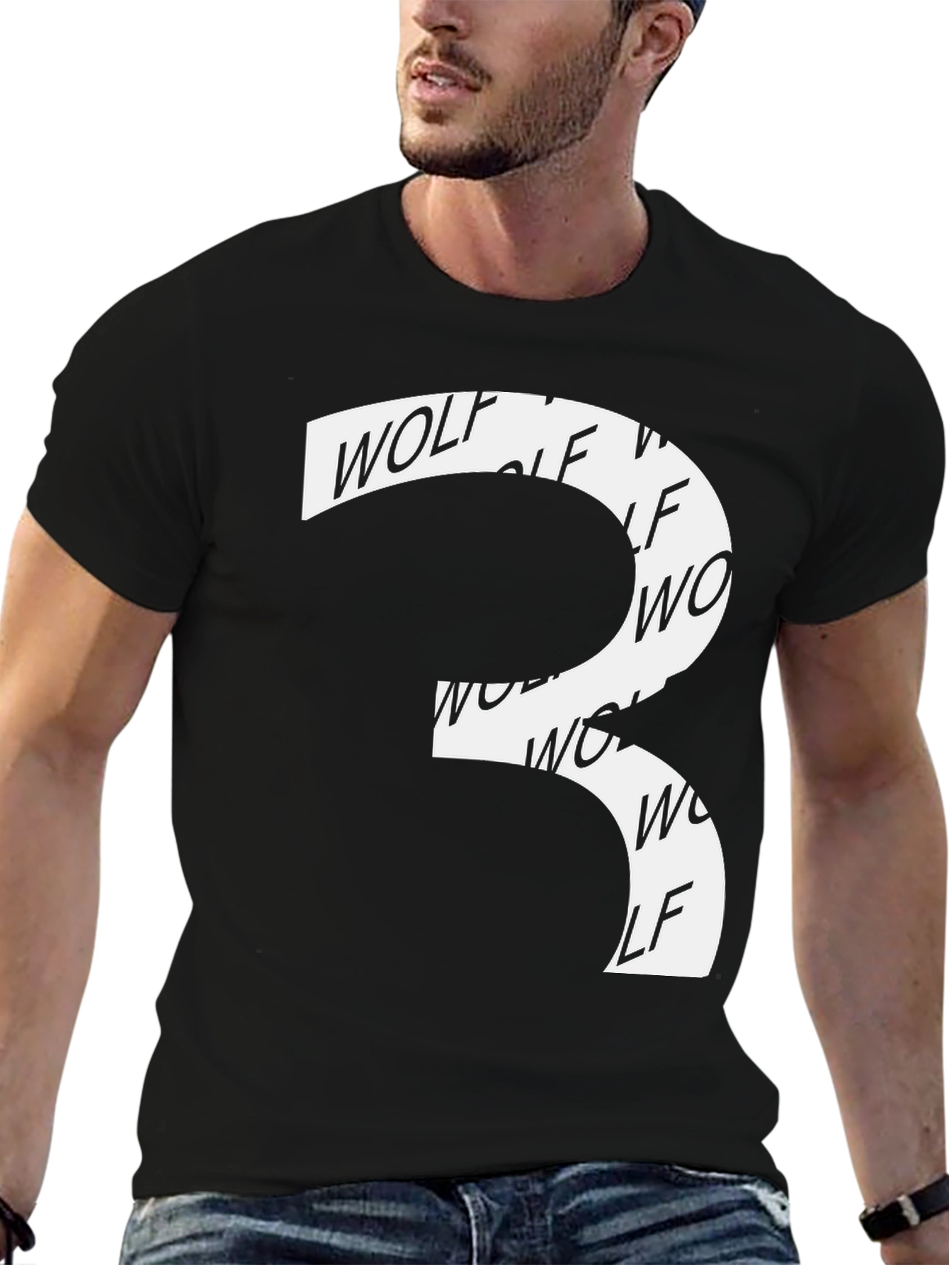 Wolf Graphic Black T-Shirt - Unique Design