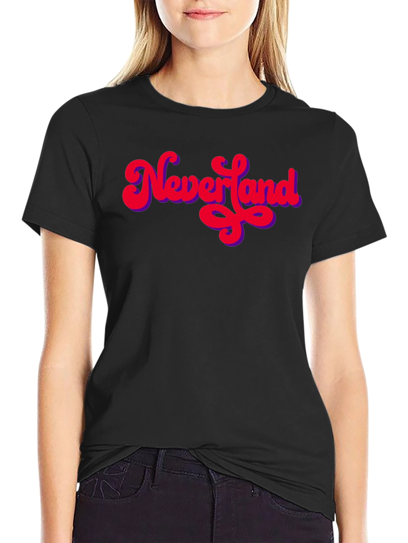 Neverland Retro T-Shirt - Black Crew Neck Tee