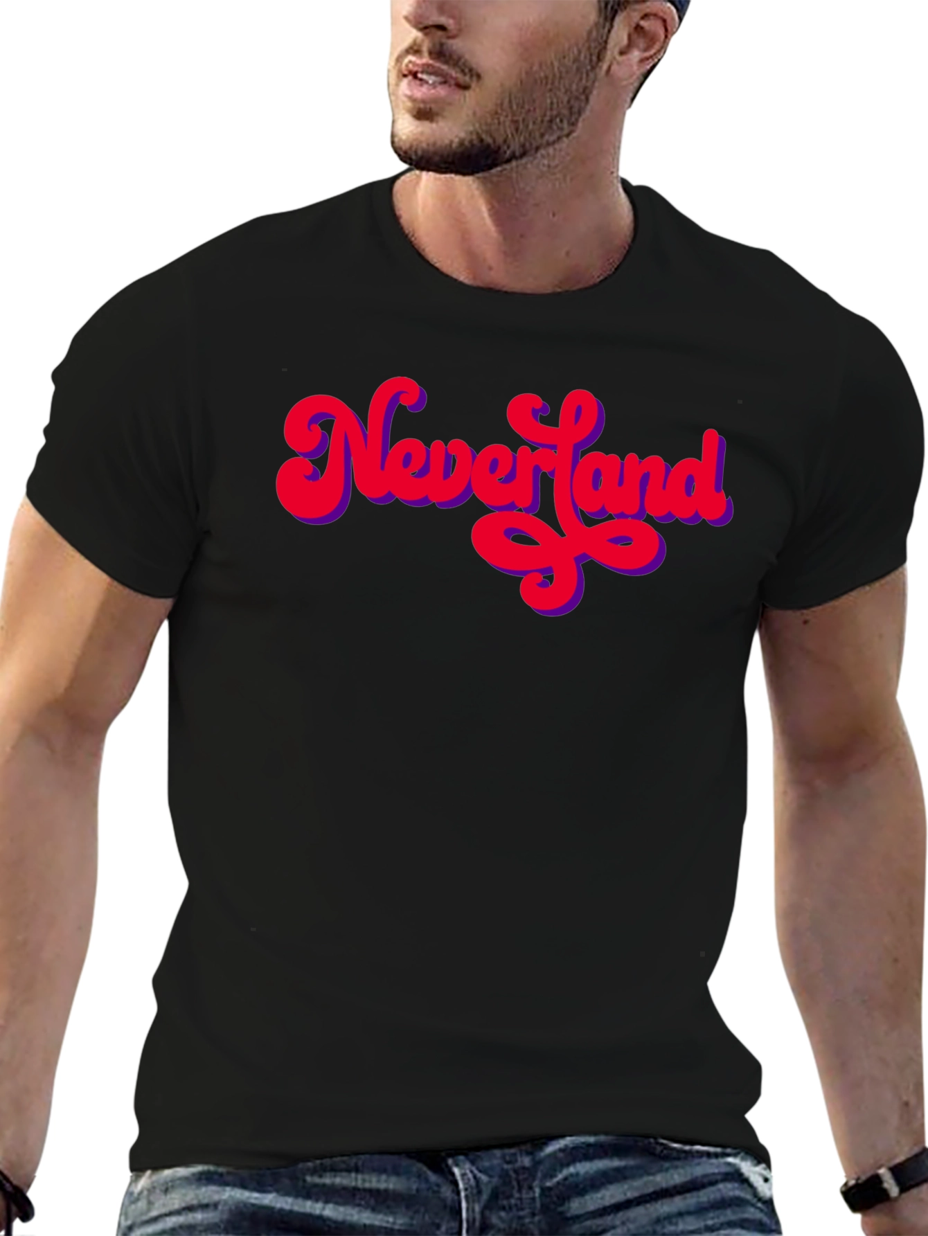 Neverland Retro T-Shirt - Black Crew Neck Tee