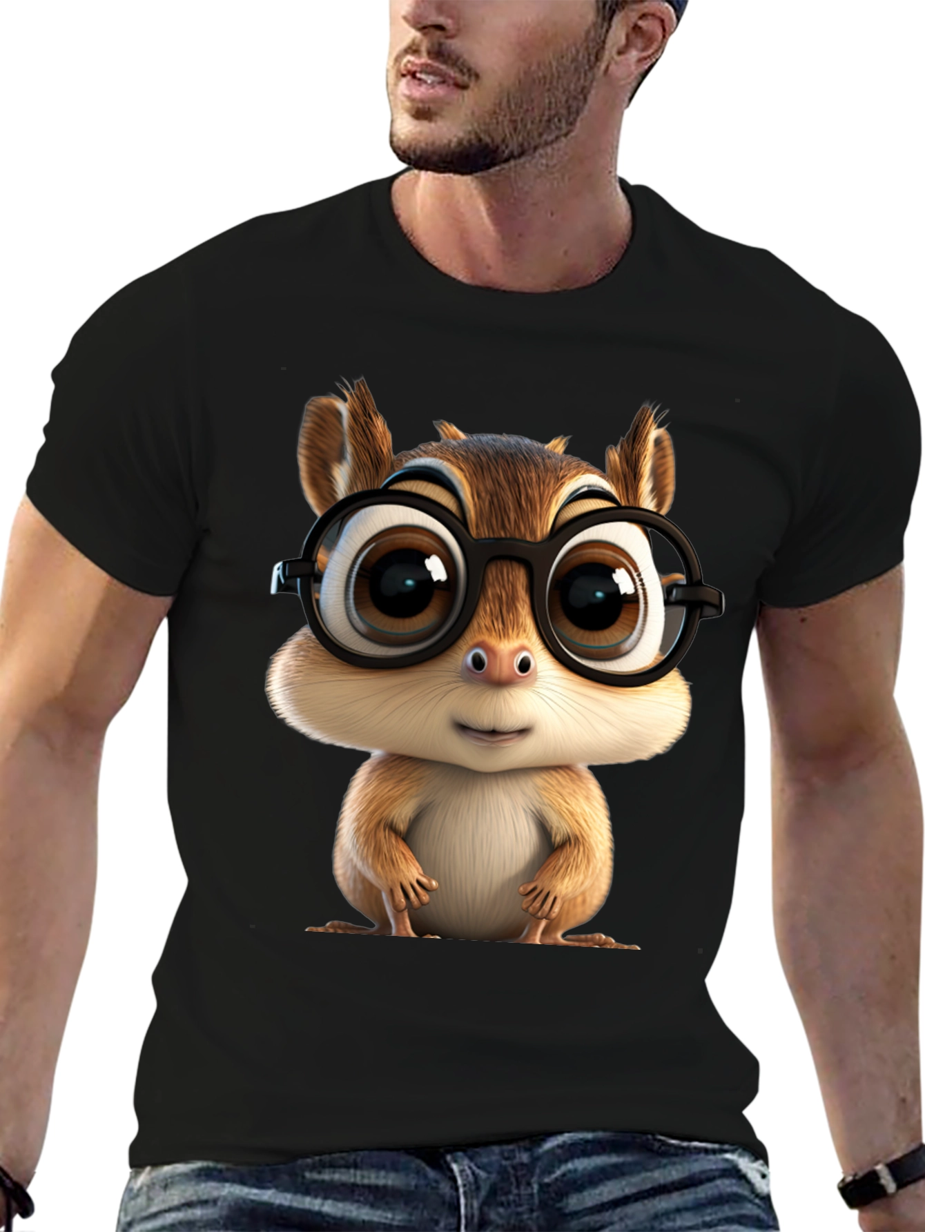 Cute Chipmunk T-Shirt with Glasses