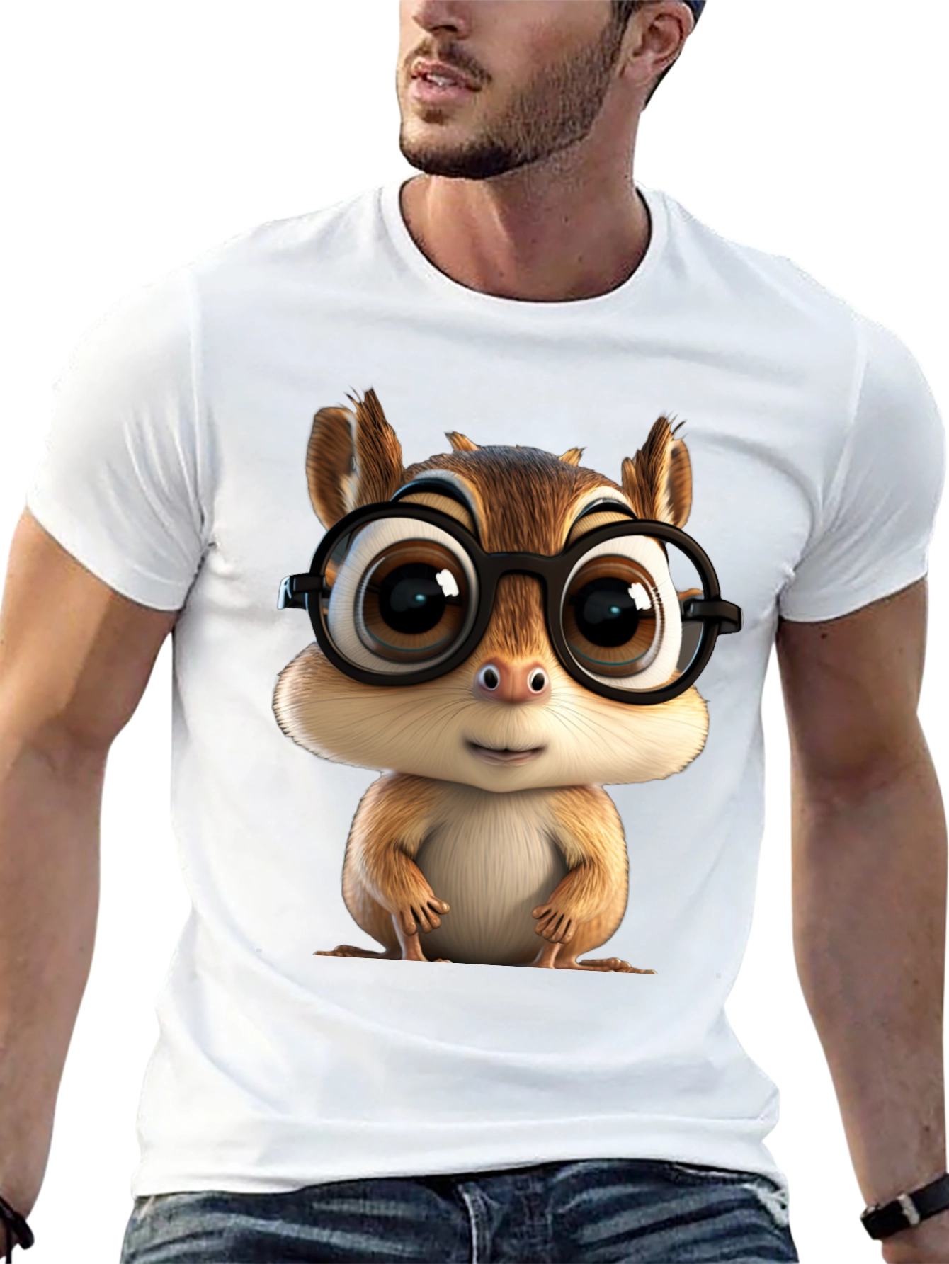Cute Chipmunk T-Shirt with Glasses