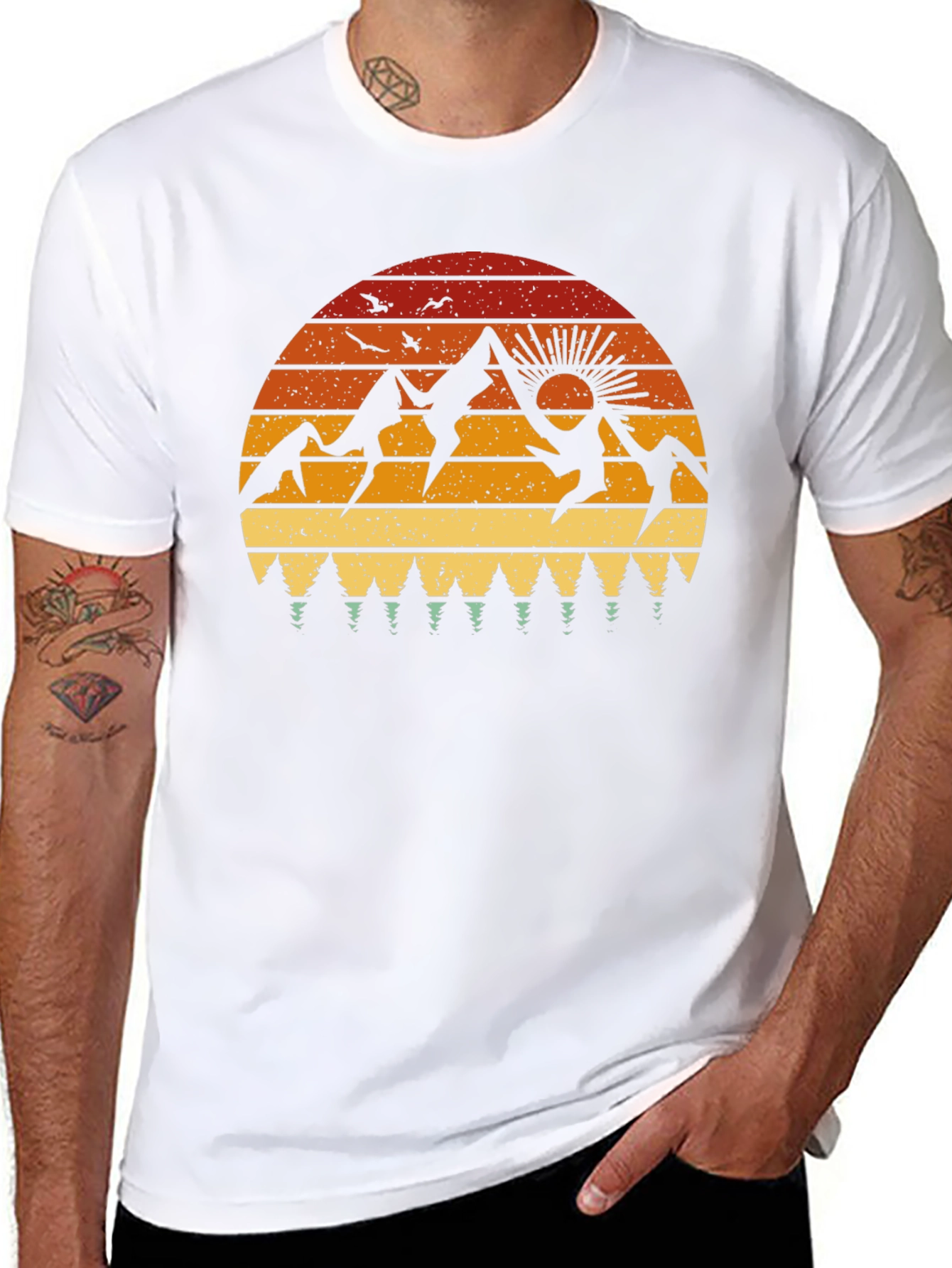 Retro Mountain Sunset Graphic Tee