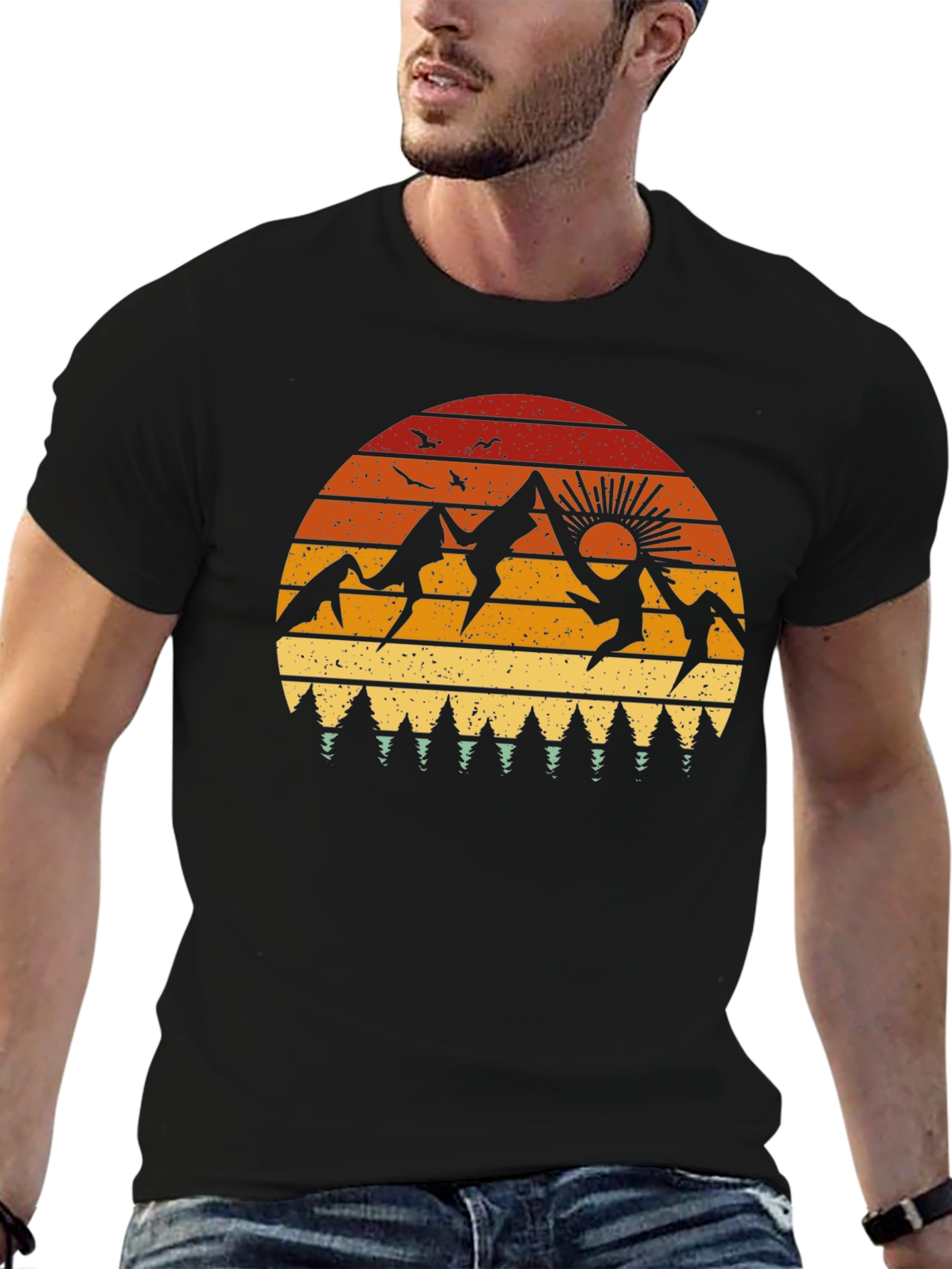 Retro Mountain Sunset Graphic Tee