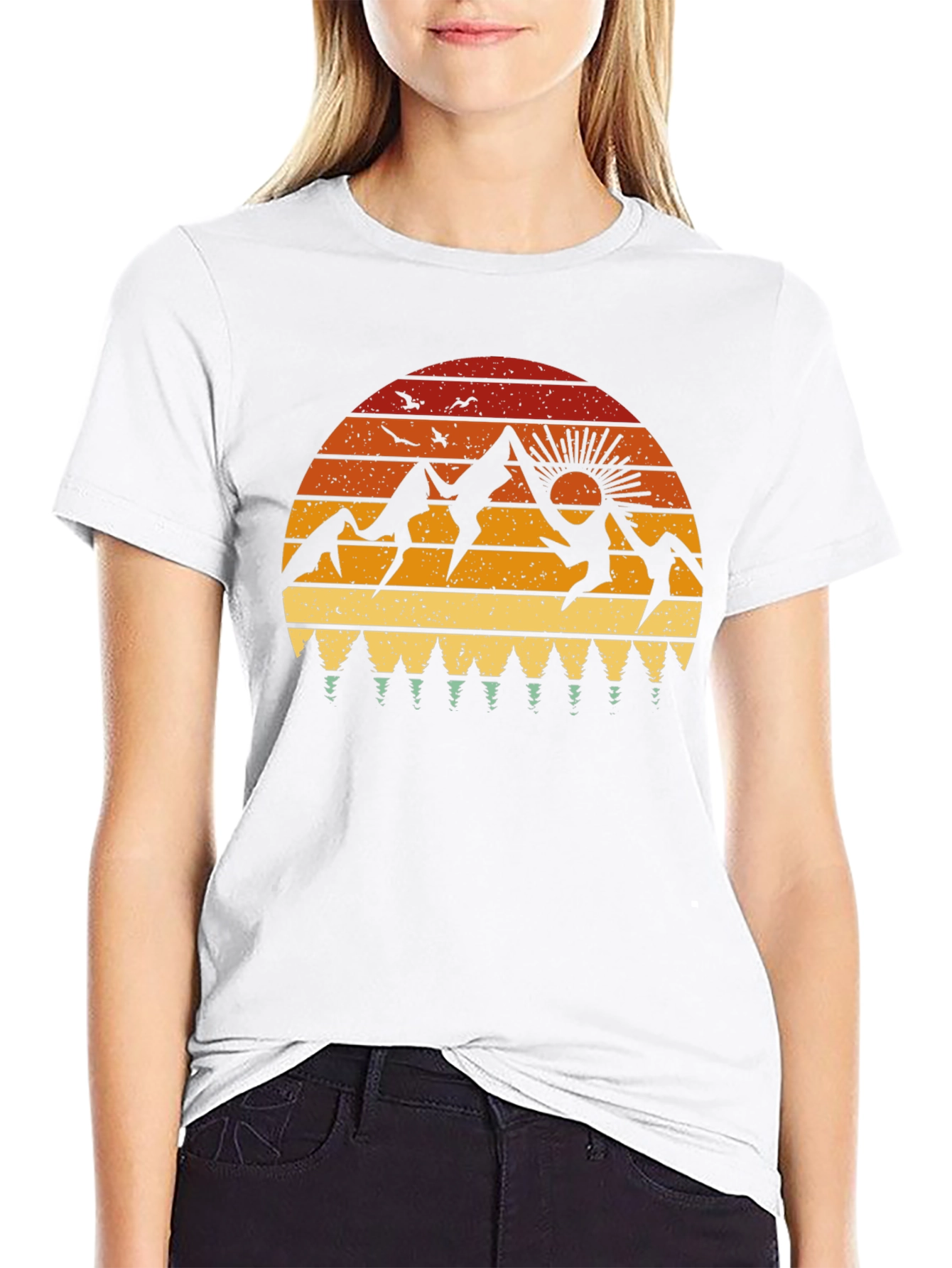 Retro Mountain Sunset Graphic Tee