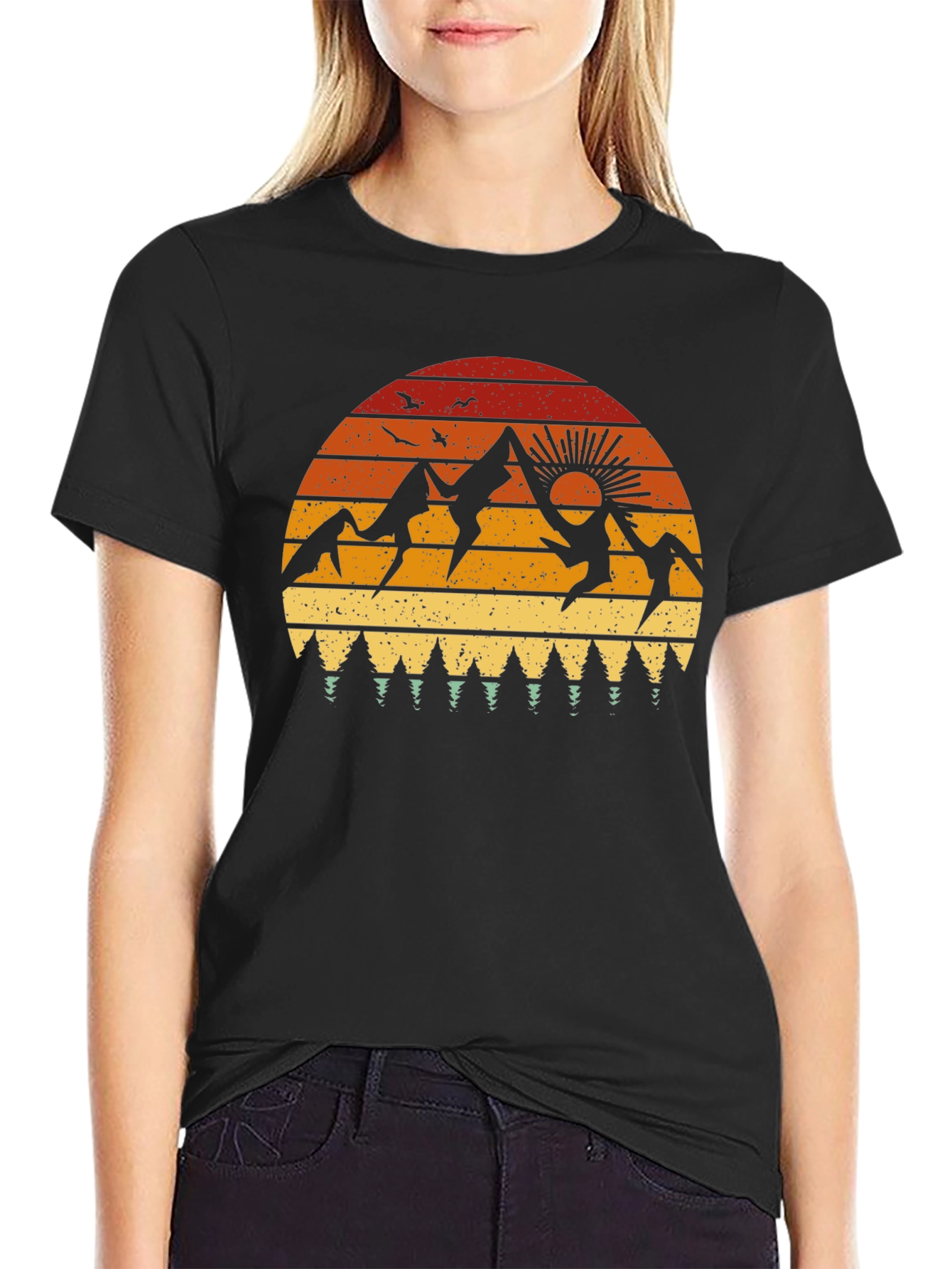 Retro Mountain Sunset Graphic Tee