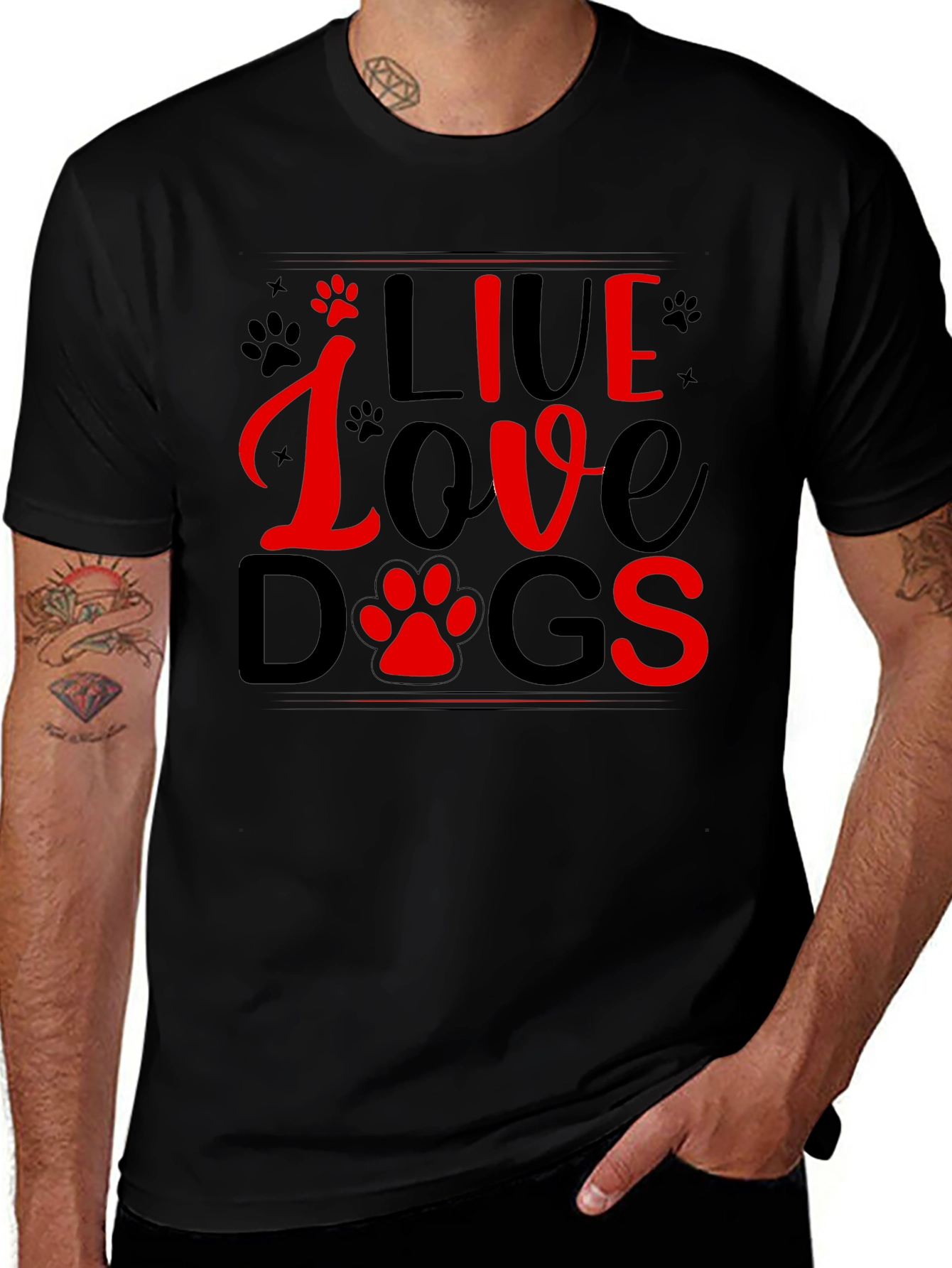 Live Love Dogs T-Shirt - Black Tee