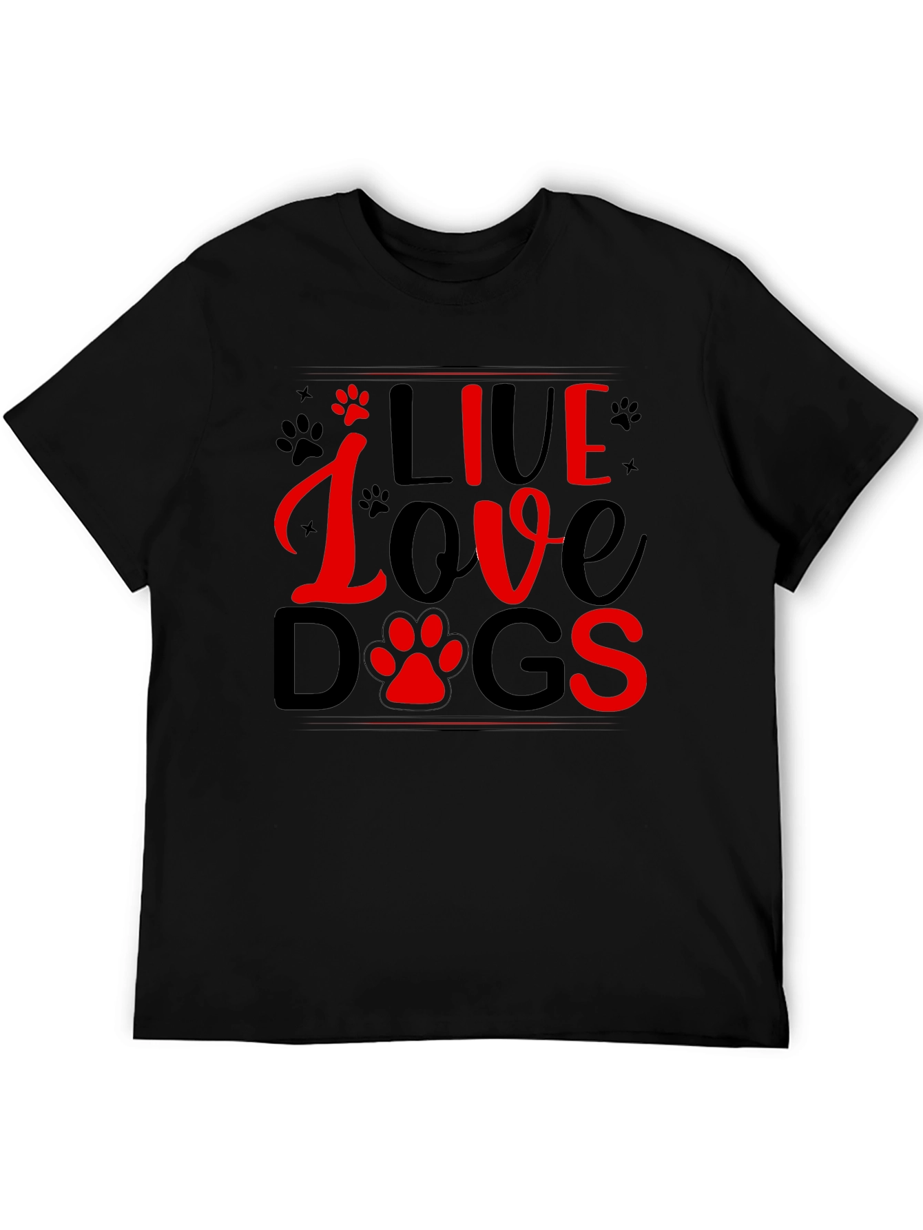 Live Love Dogs T-Shirt - Black Tee