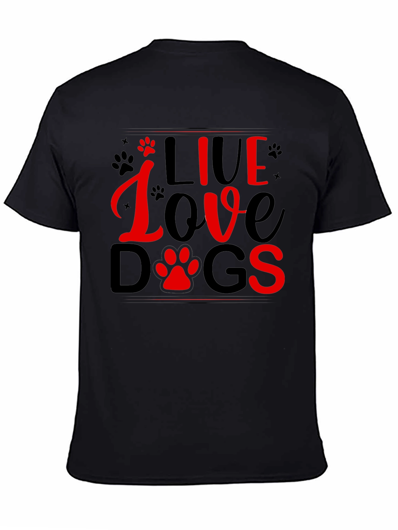 Live Love Dogs T-Shirt - Black Tee
