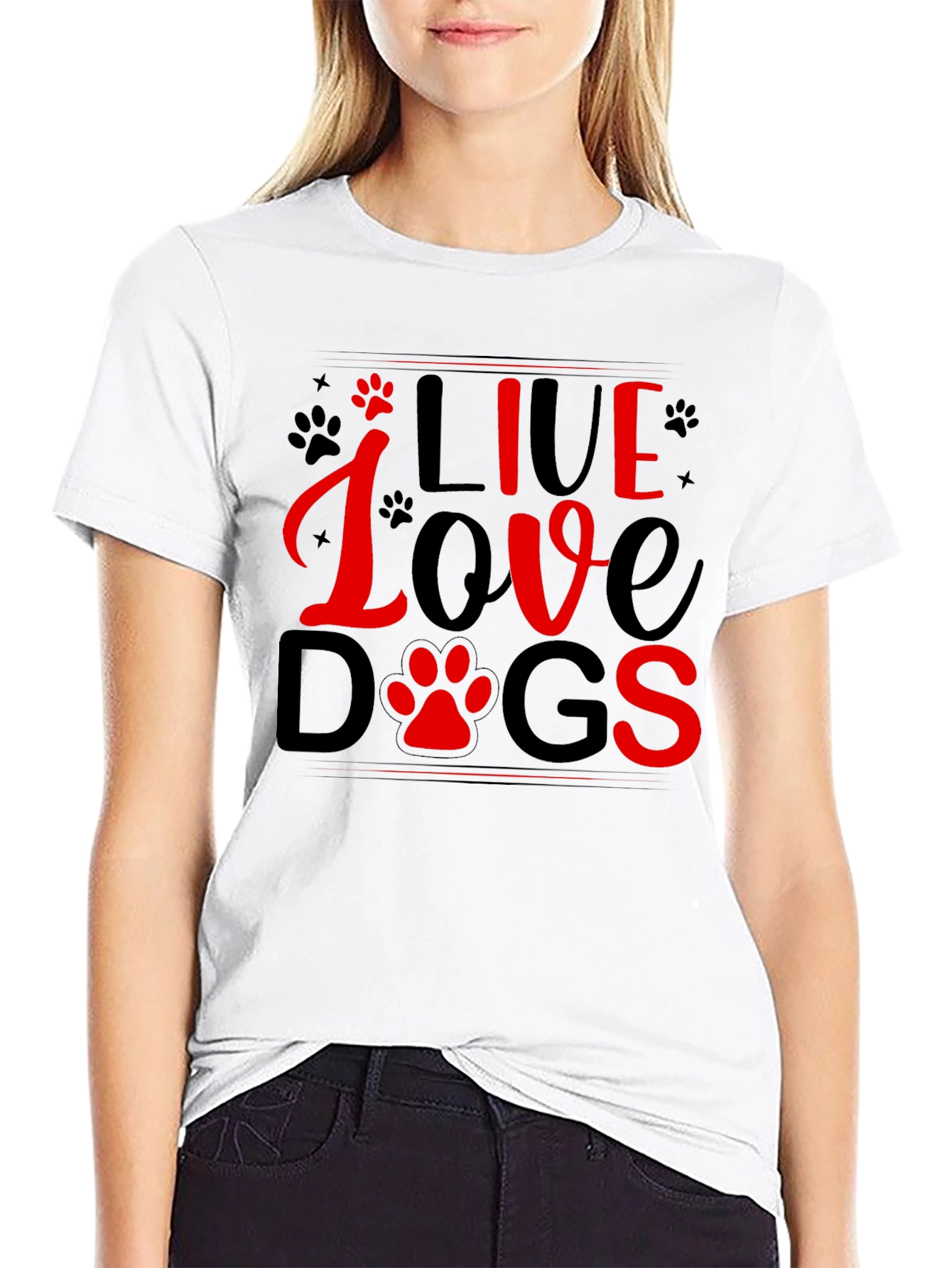 Live Love Dogs T-Shirt - Black Tee