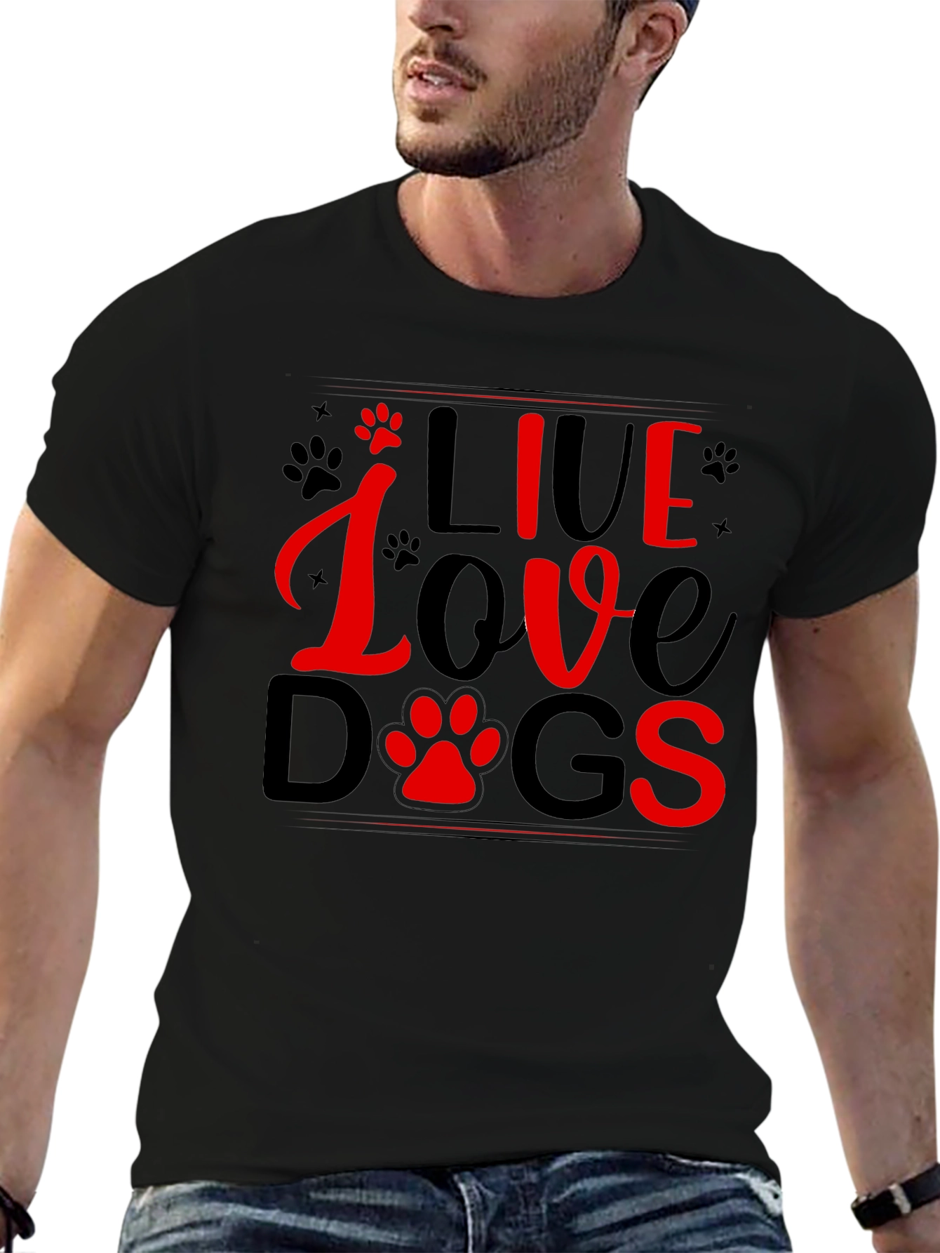 Live Love Dogs T-Shirt - Black Tee