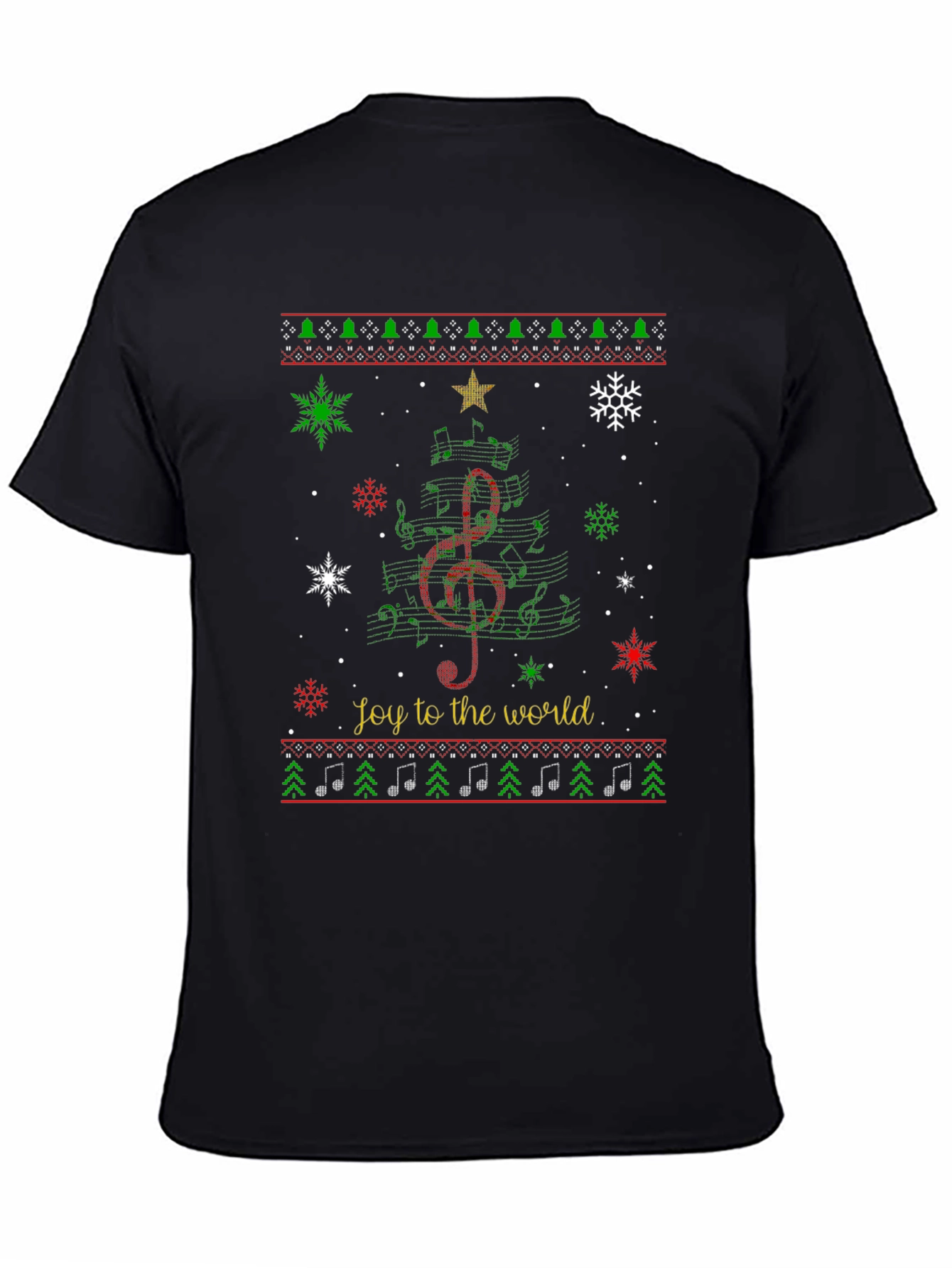 Joy to the World Christmas Music Tree T-Shirt