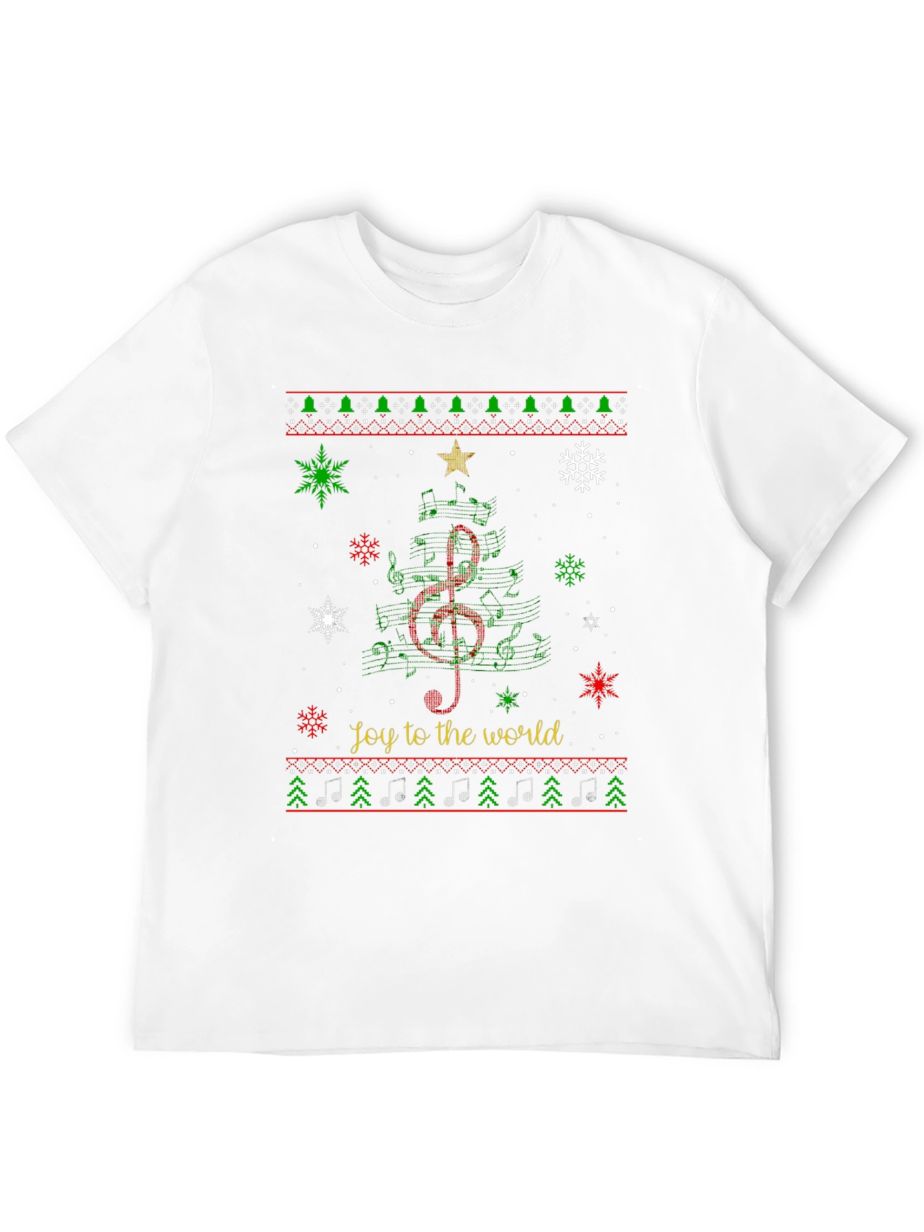 Joy to the World Christmas Music Tree T-Shirt