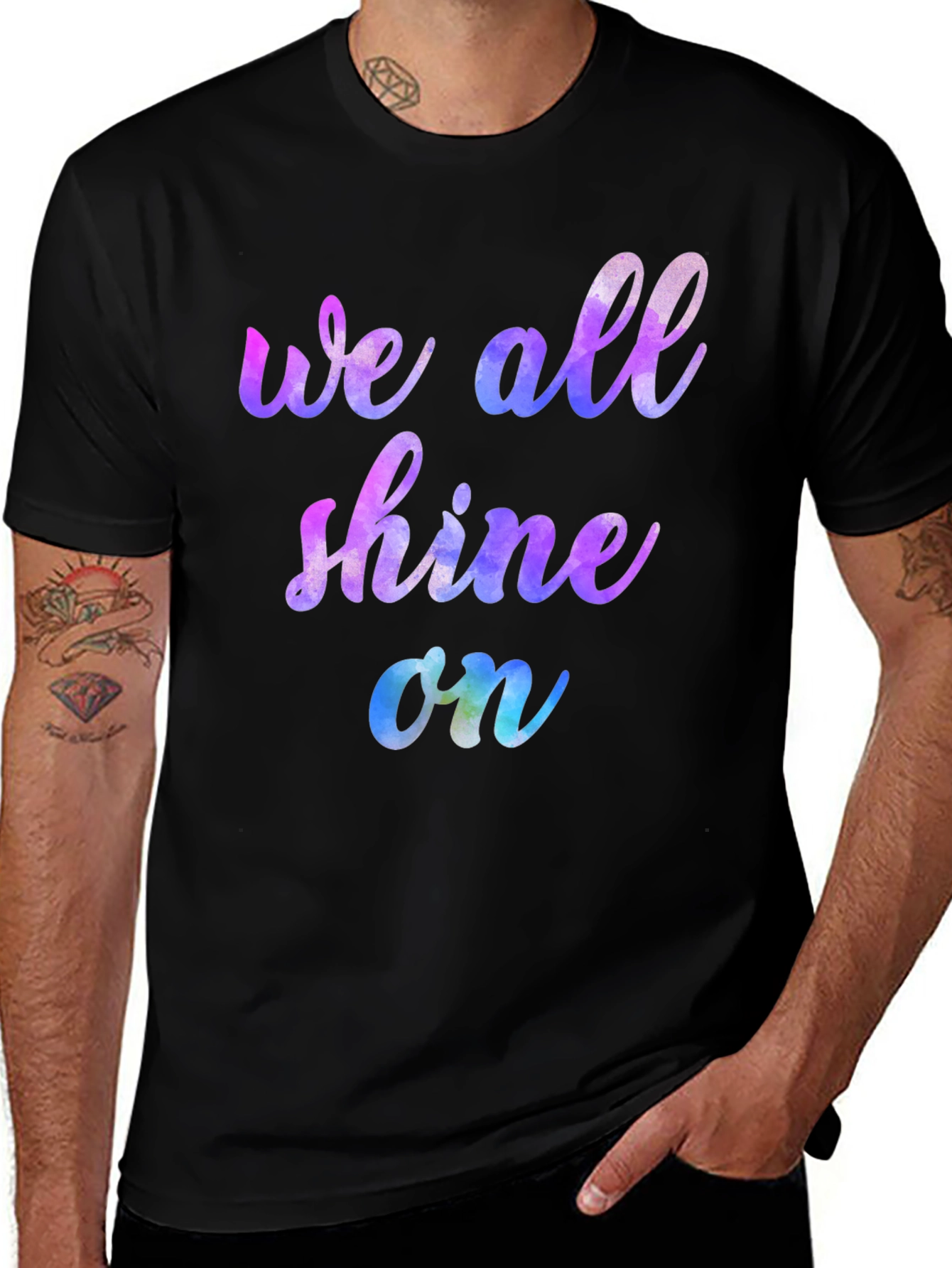 We All Shine On Graphic Tee - Black T-Shirt