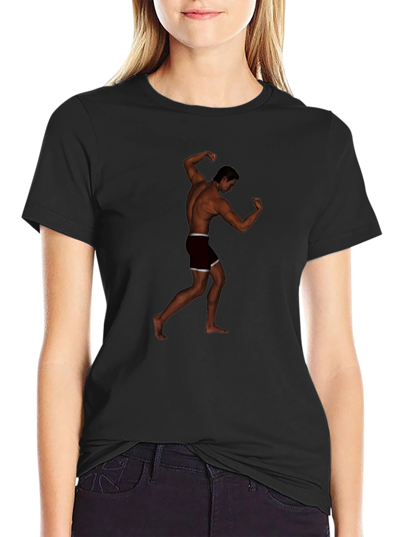 Bodybuilder Graphic Black Tee
