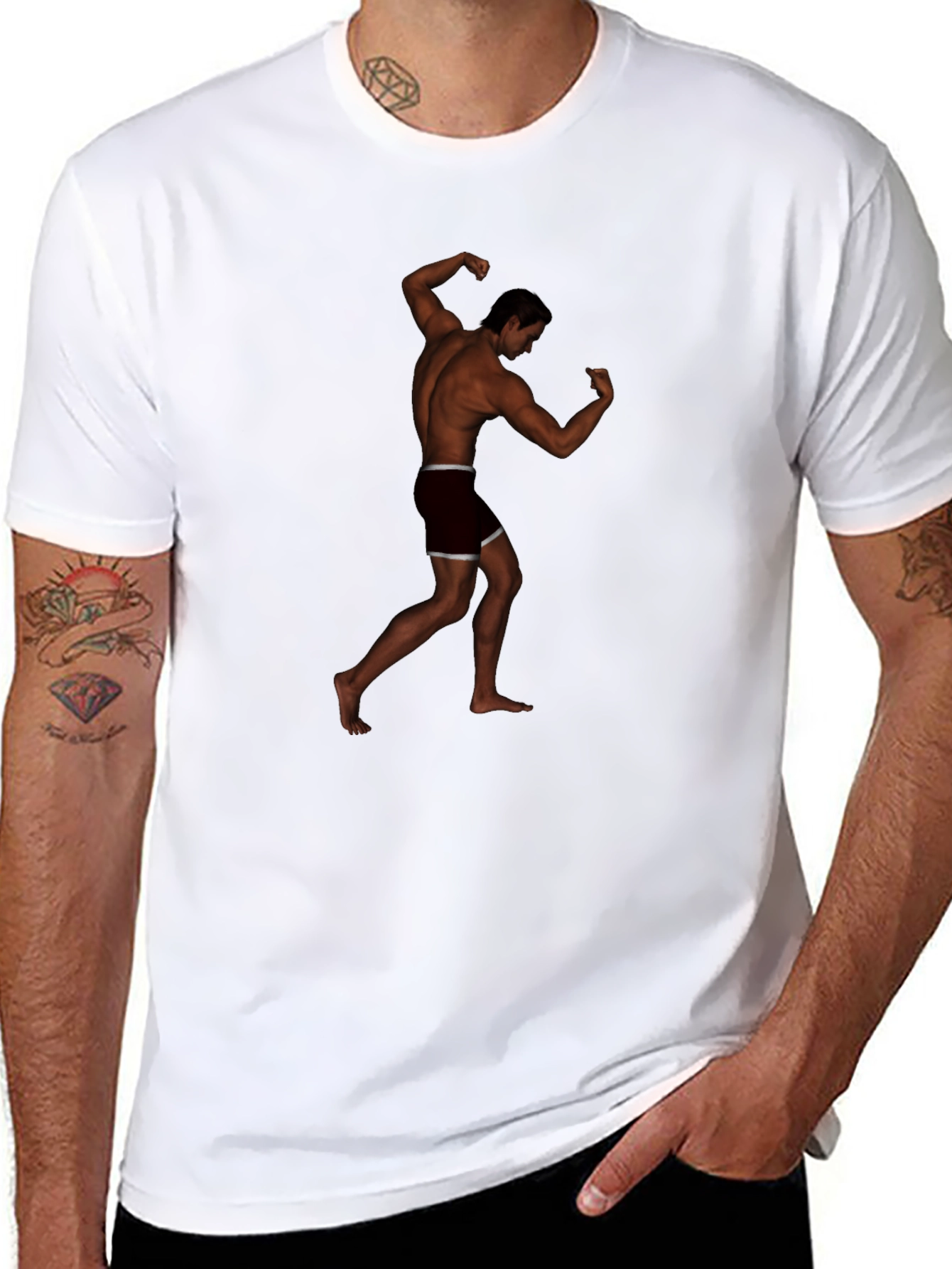 Bodybuilder Graphic Black Tee
