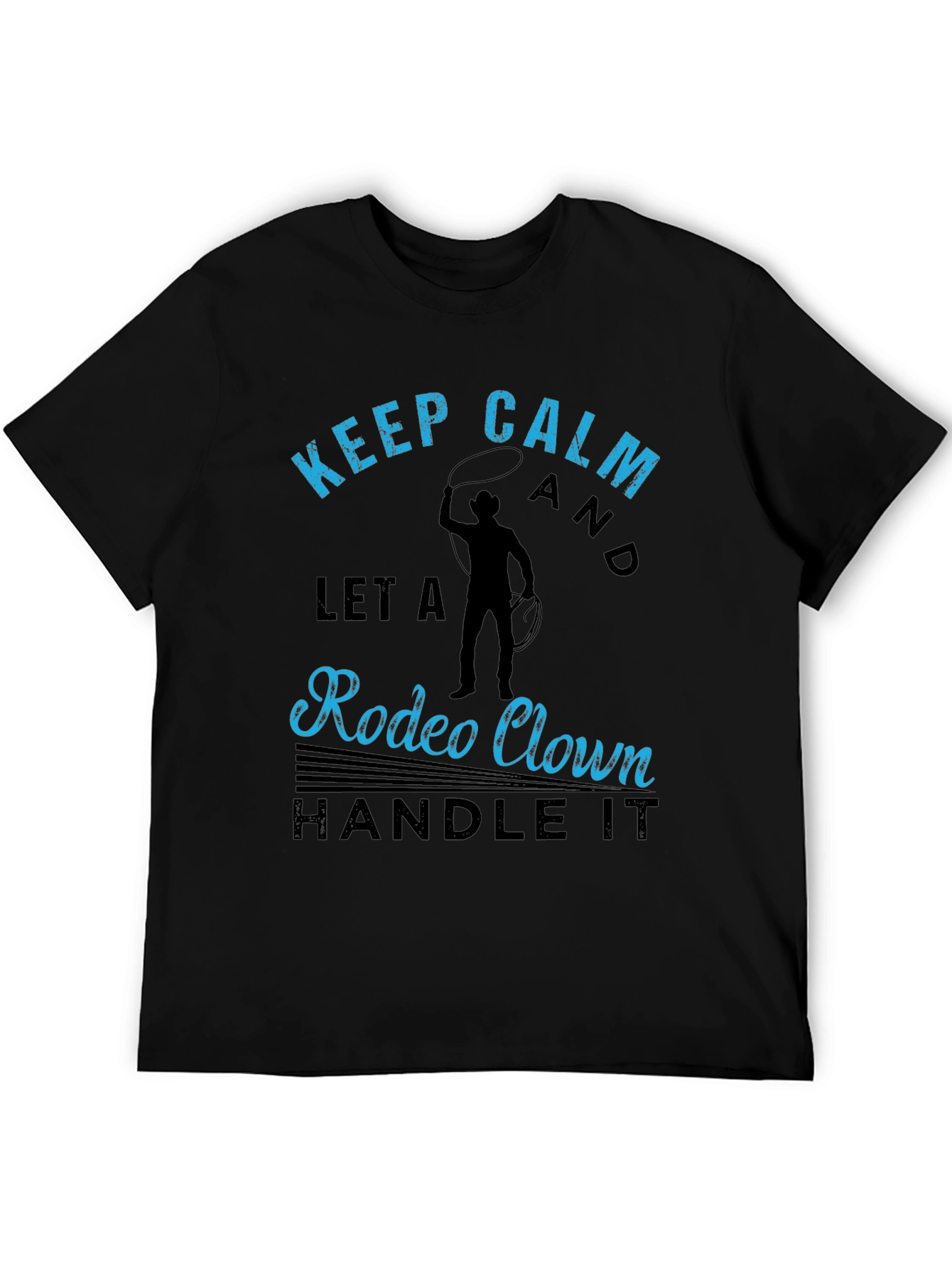 Keep Calm Rodeo Clown Black Graphic Tee