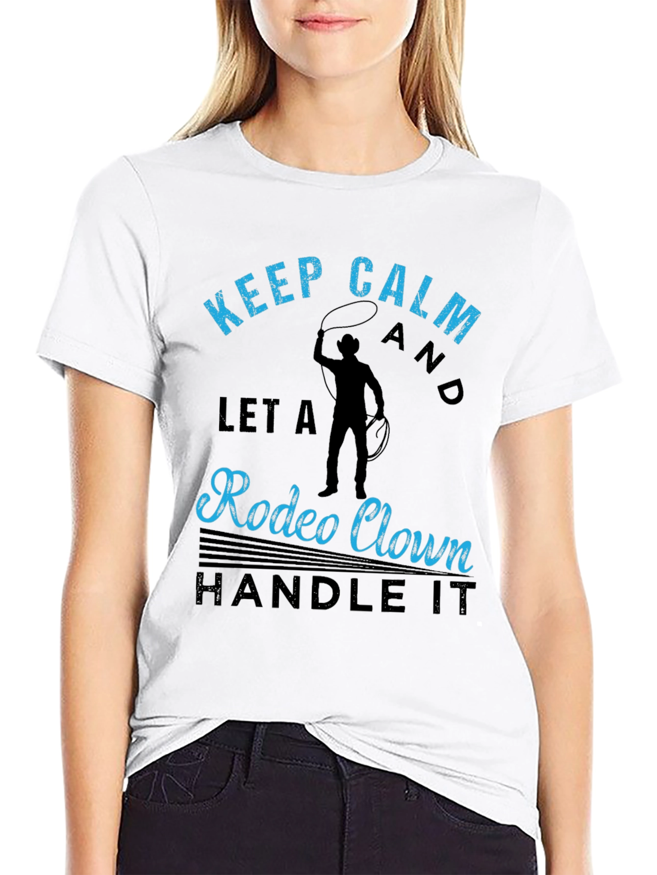 Keep Calm Rodeo Clown Black Graphic Tee
