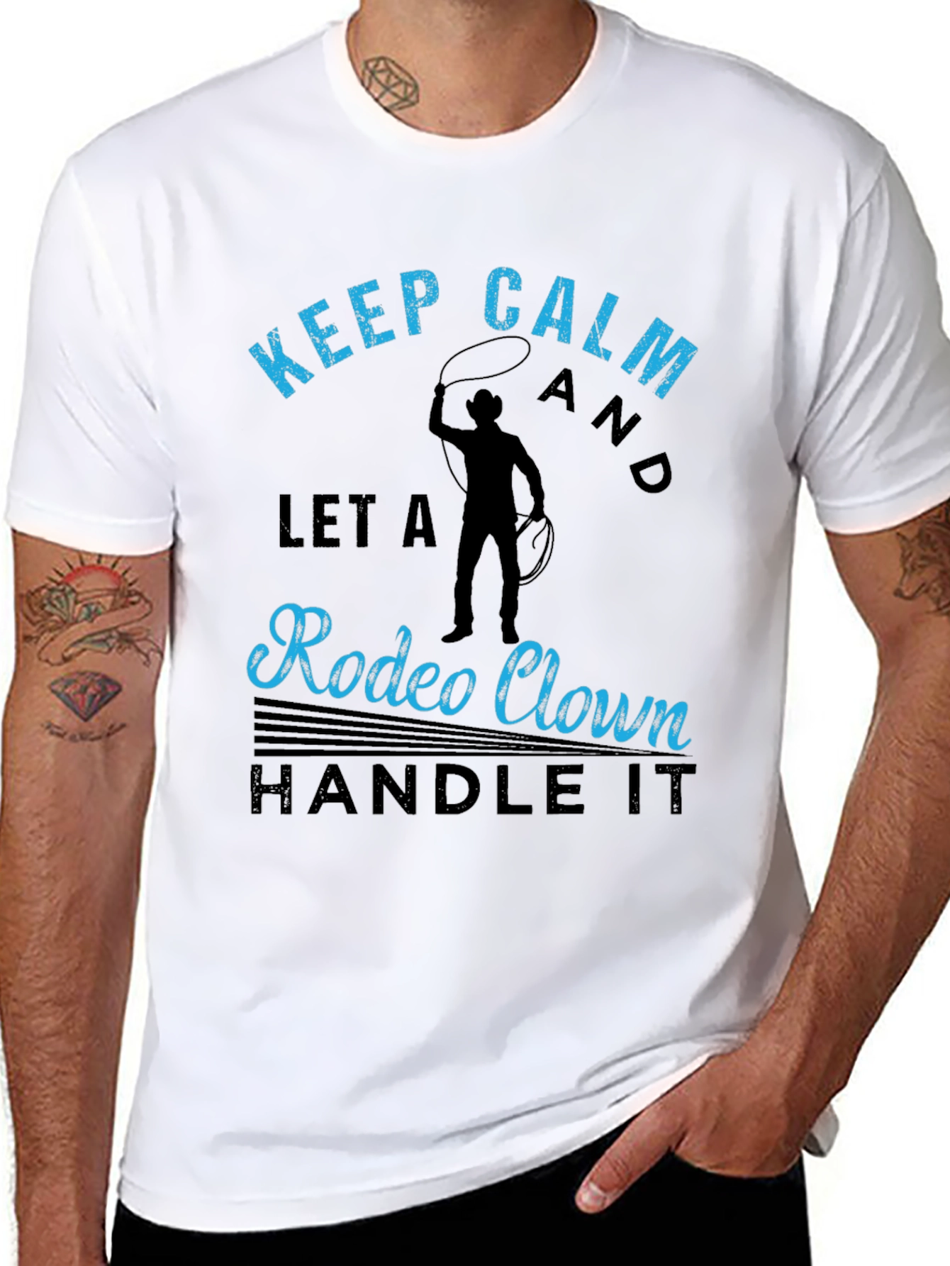 Keep Calm Rodeo Clown Black Graphic Tee