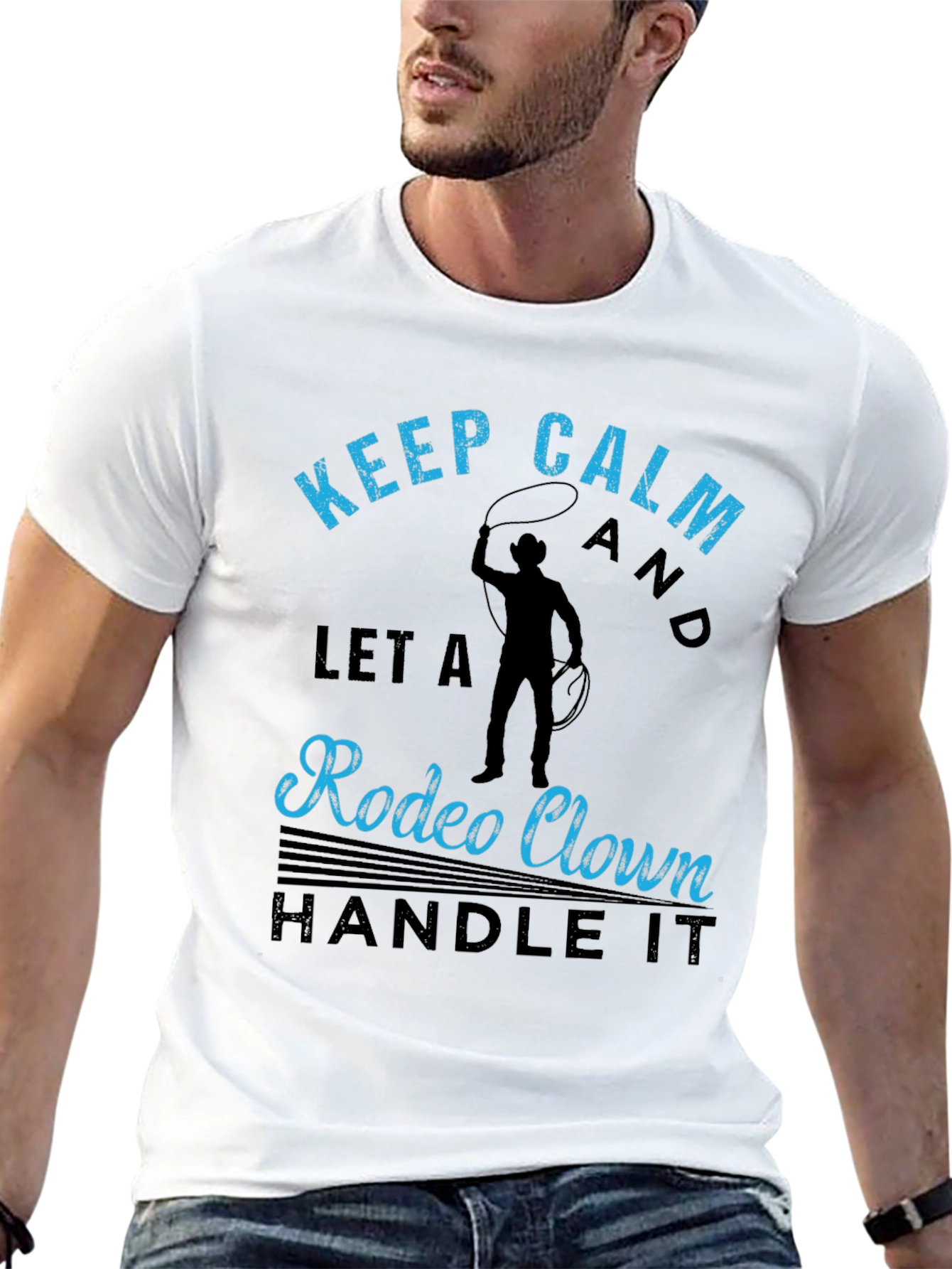 Keep Calm Rodeo Clown Black Graphic Tee