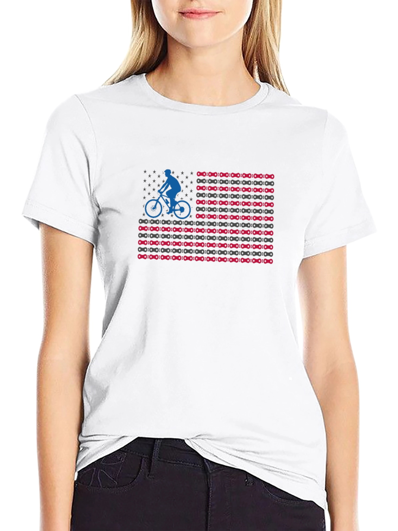 Cycling USA Flag T-Shirt