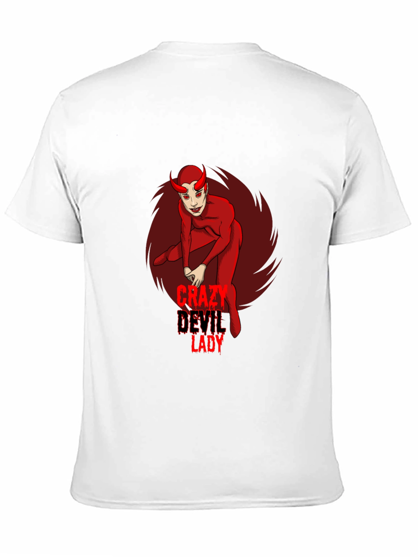 Crazy Devil Lady Graphic Tee - Black