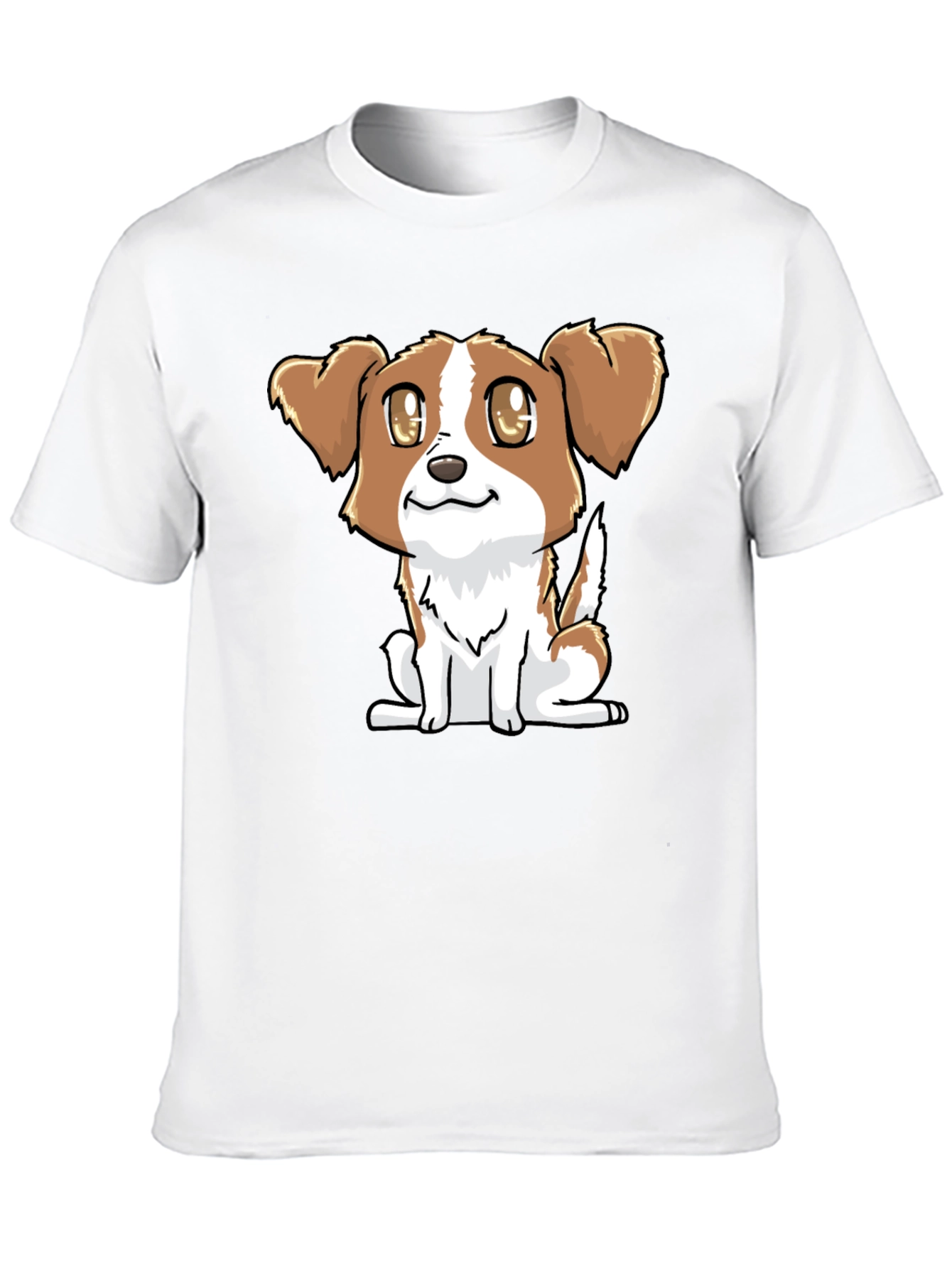 Cute Puppy Graphic Tee - Black Cotton Blend