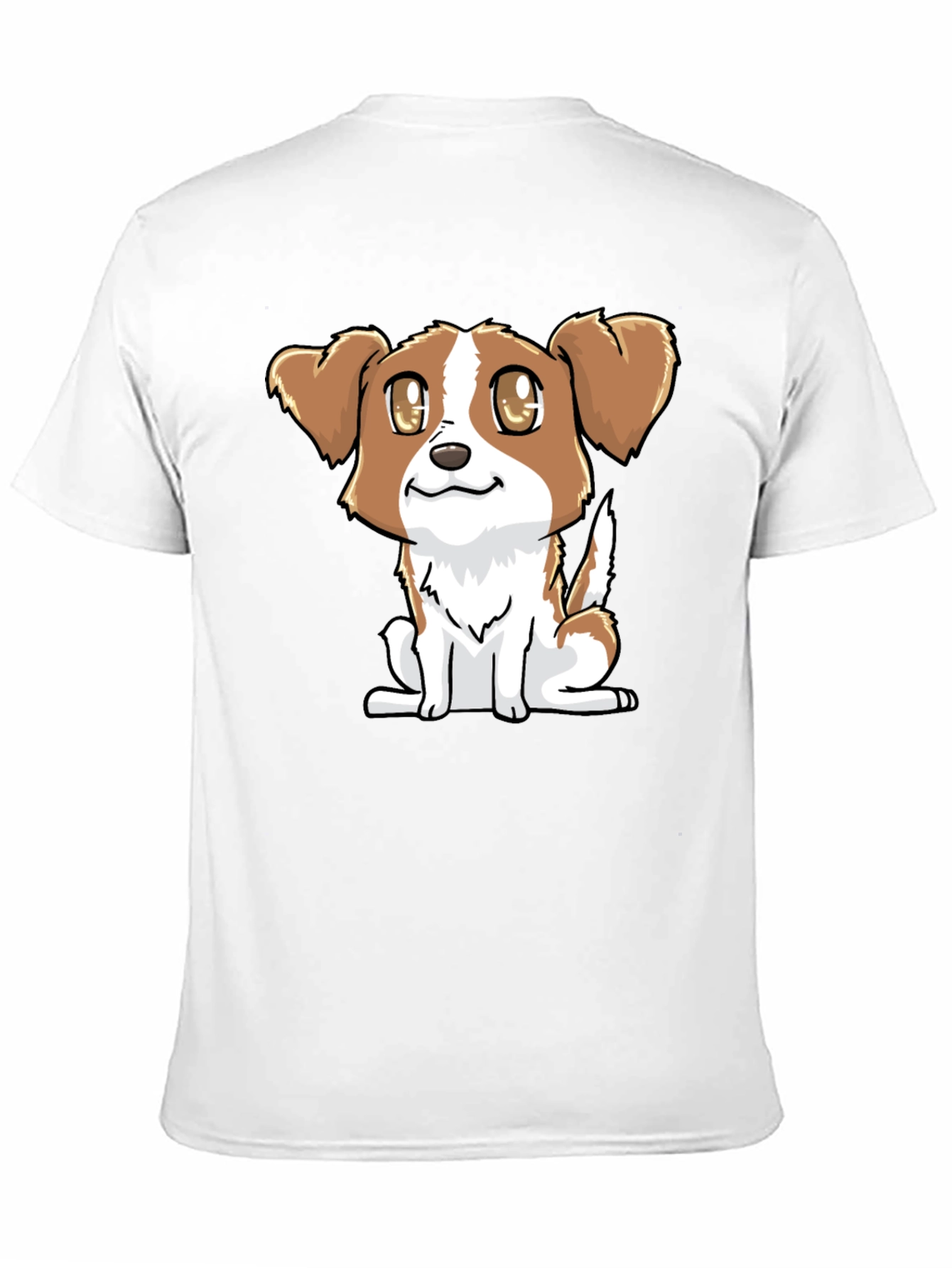Cute Puppy Graphic Tee - Black Cotton Blend