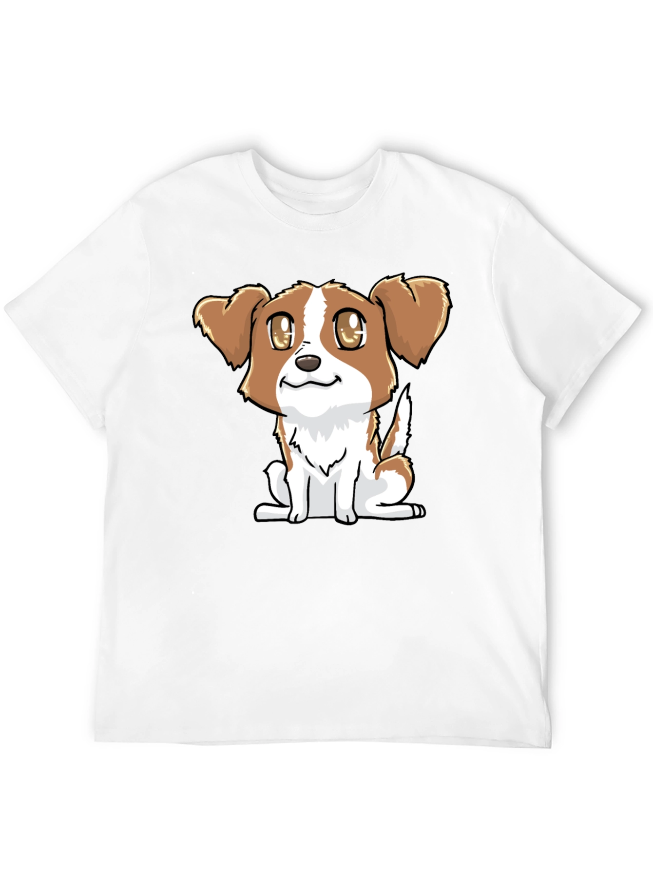 Cute Puppy Graphic Tee - Black Cotton Blend
